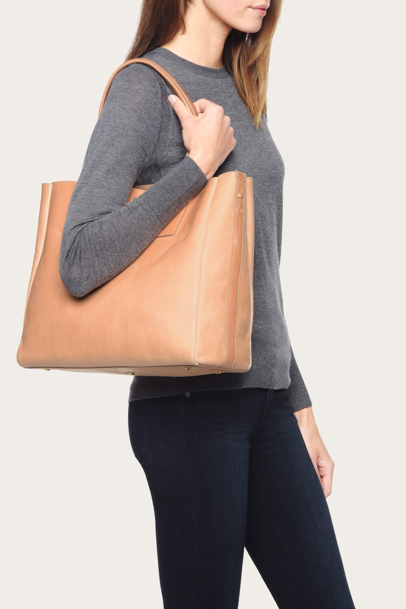 Natural Frye DB619 Ilana Smooth Leather Tote