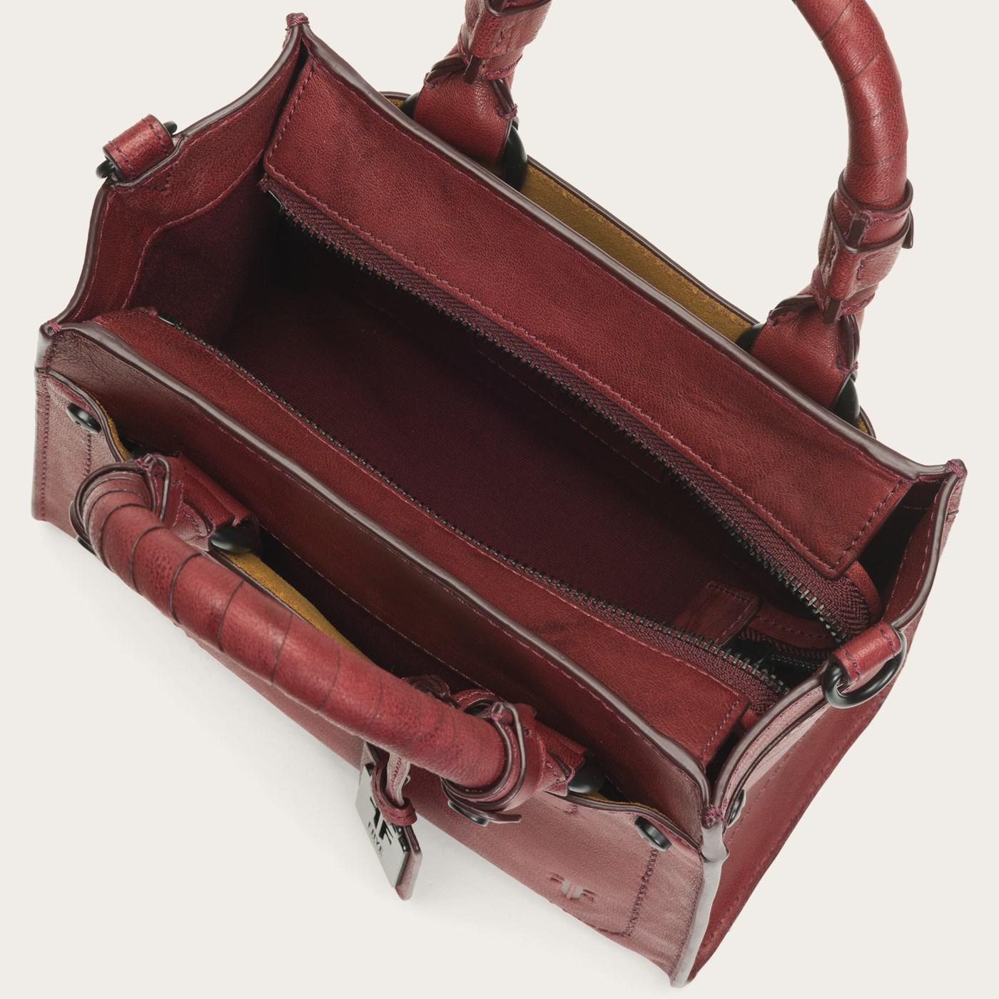 frye demi satchel burnt apple