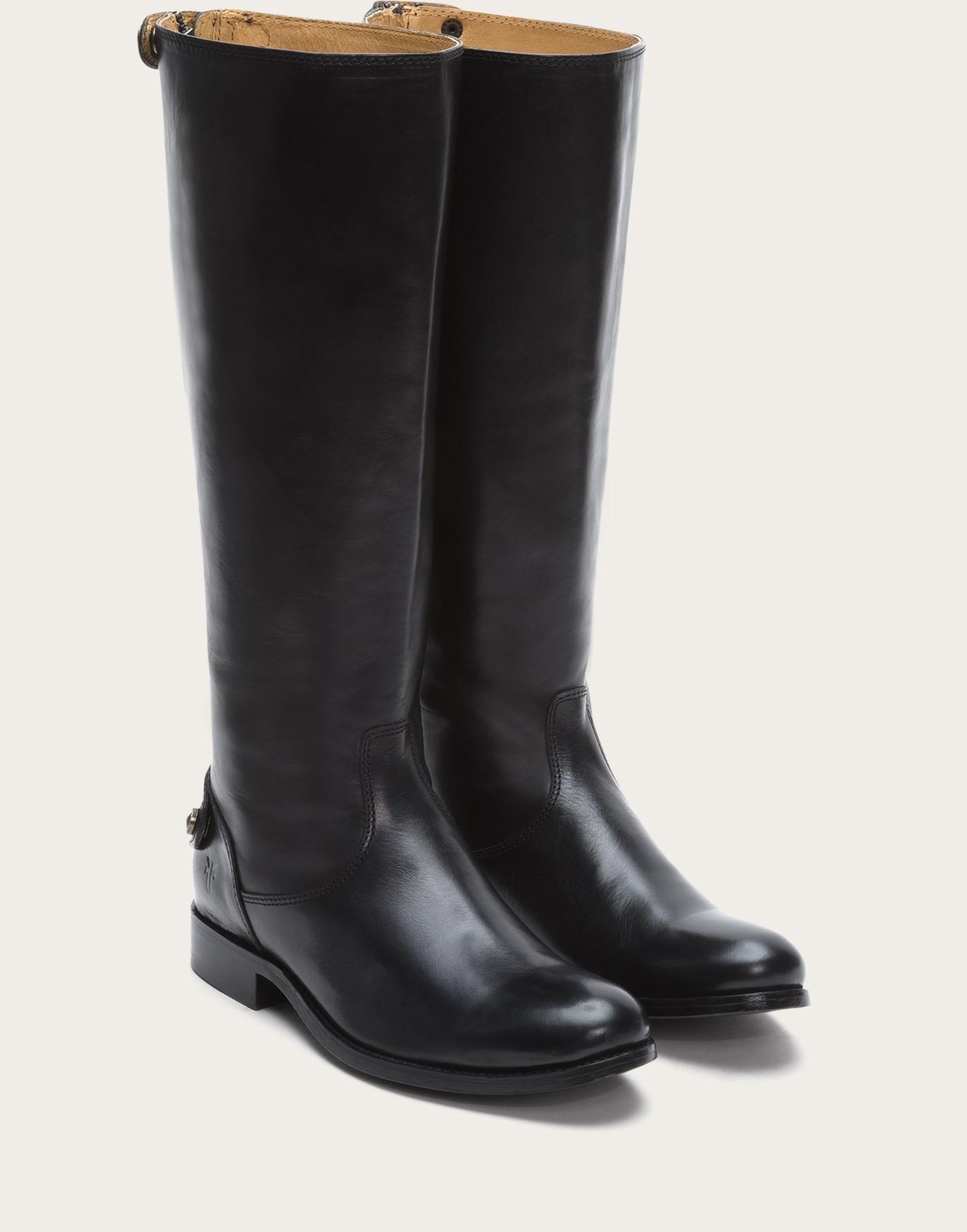 melissa button back zip wide calf