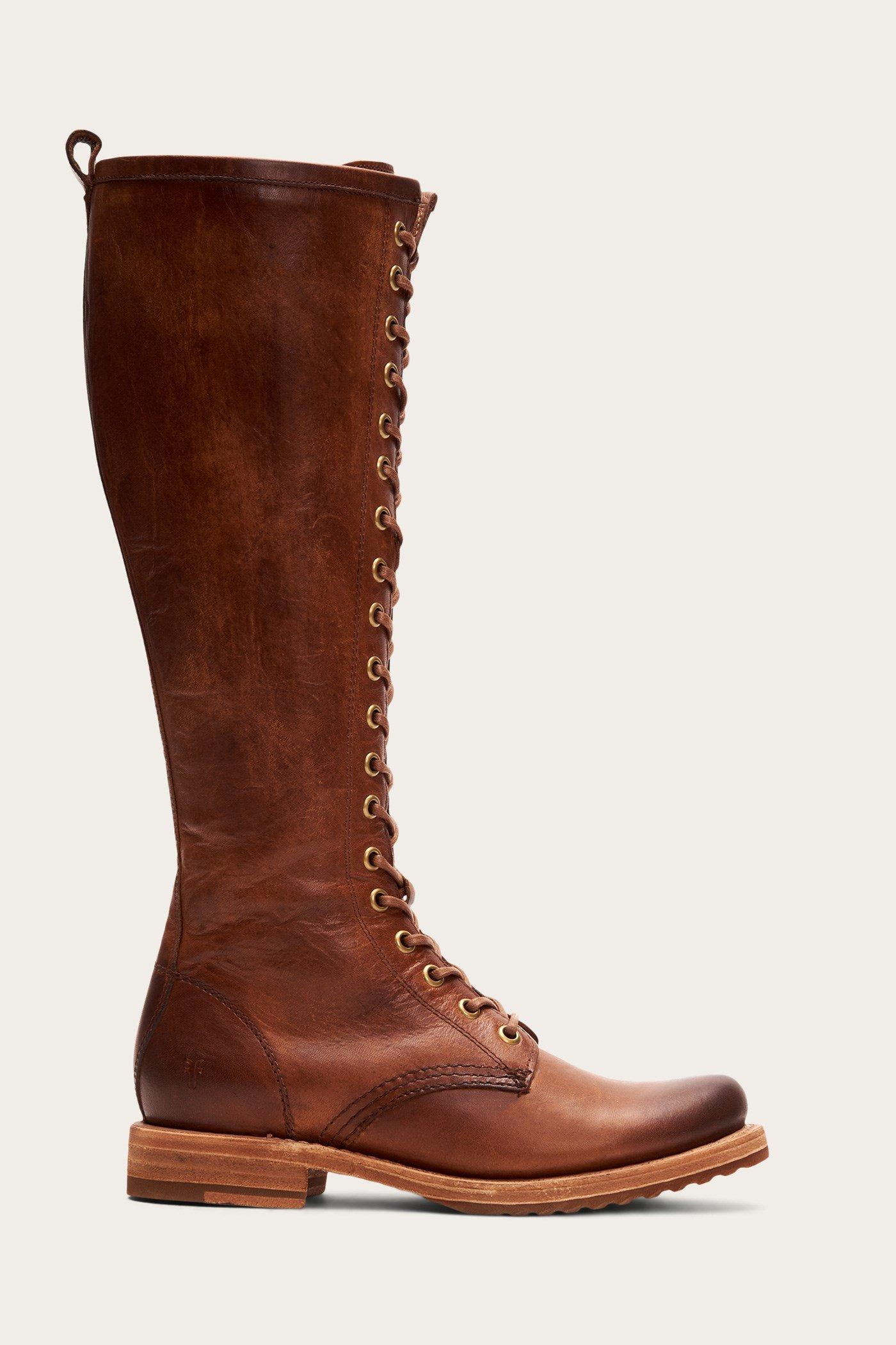 frye veronica combat cognac