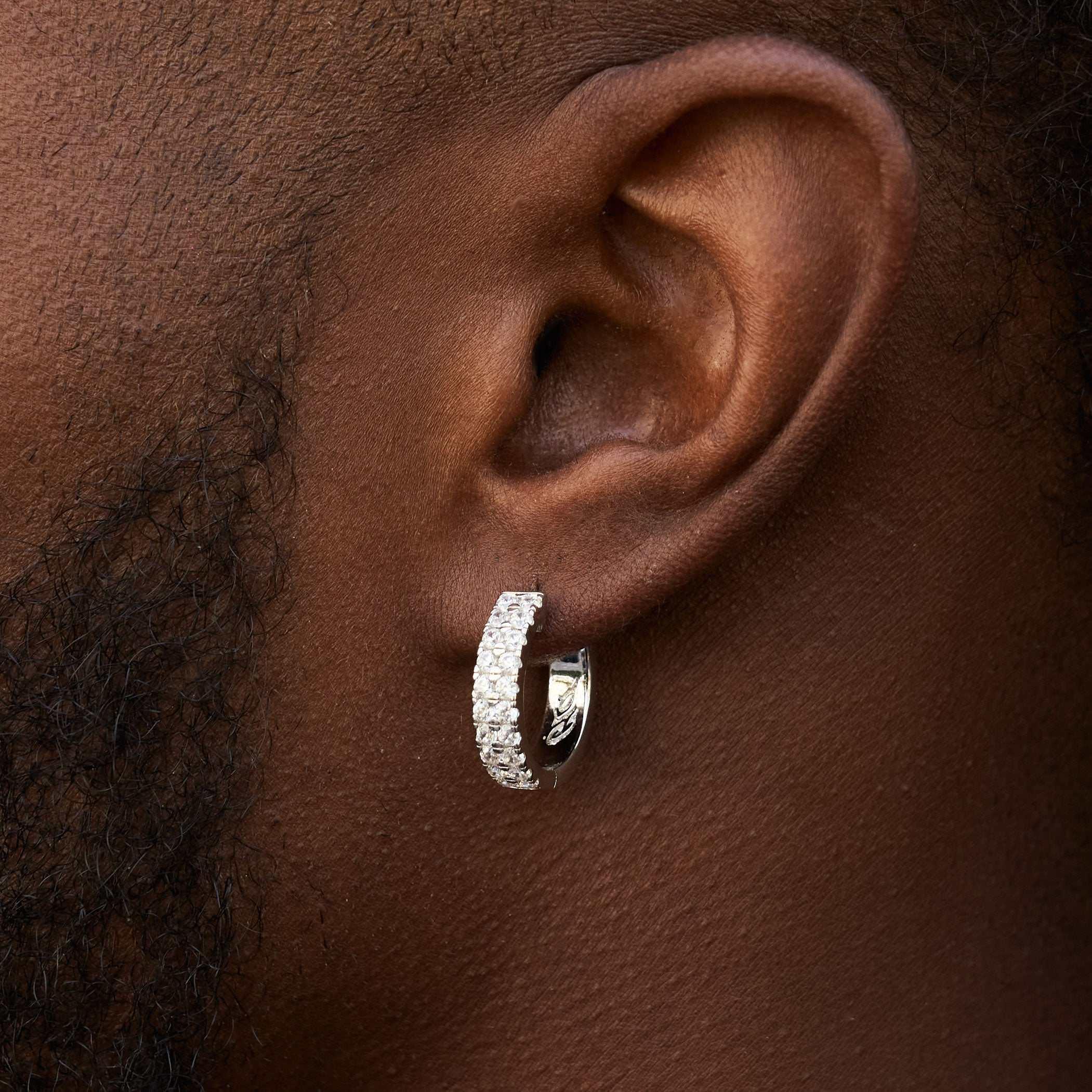 The GLD Shop Double Row Hoop Earrings for Men | Lyst
