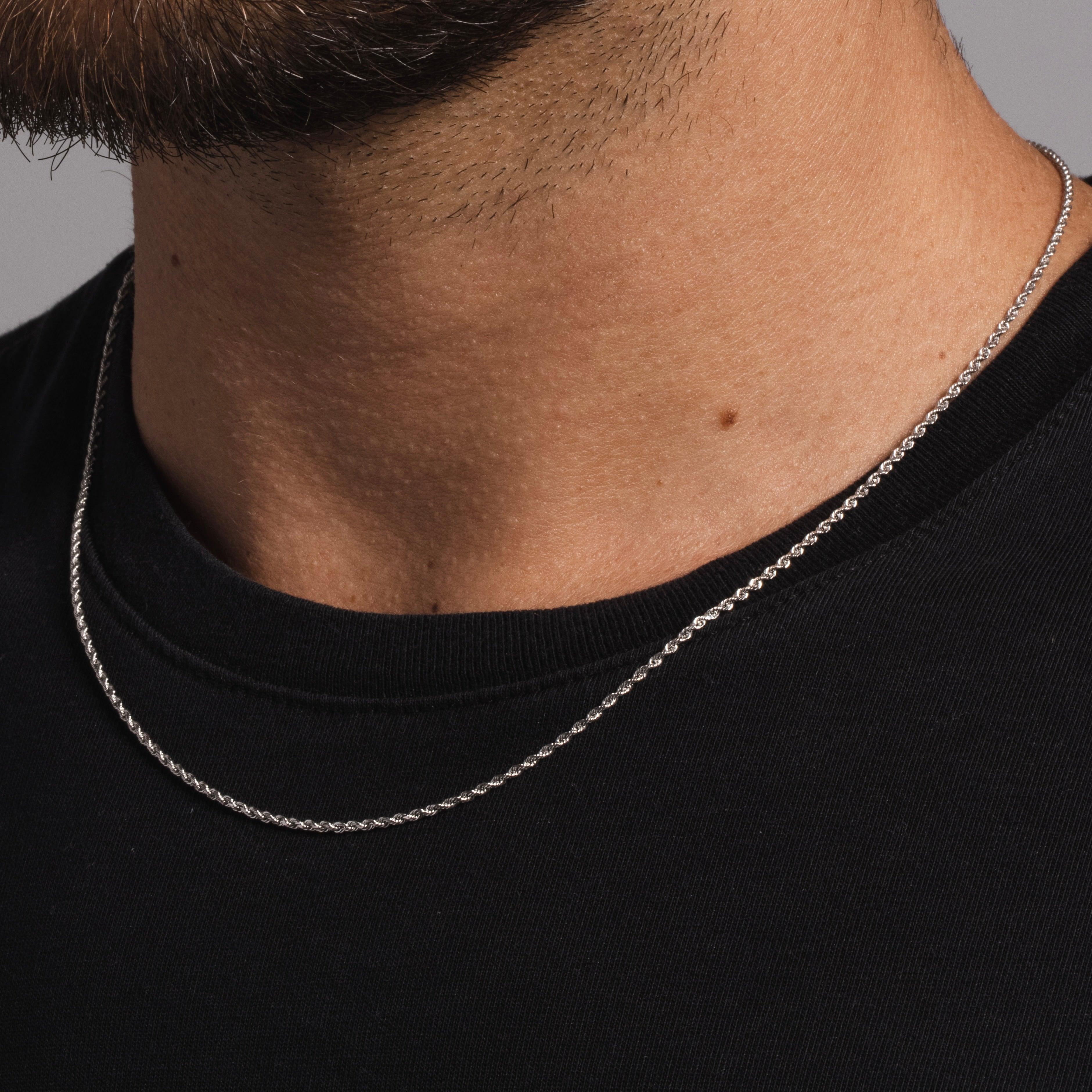 The GLD Shop 10k Solid White Gold Rope 