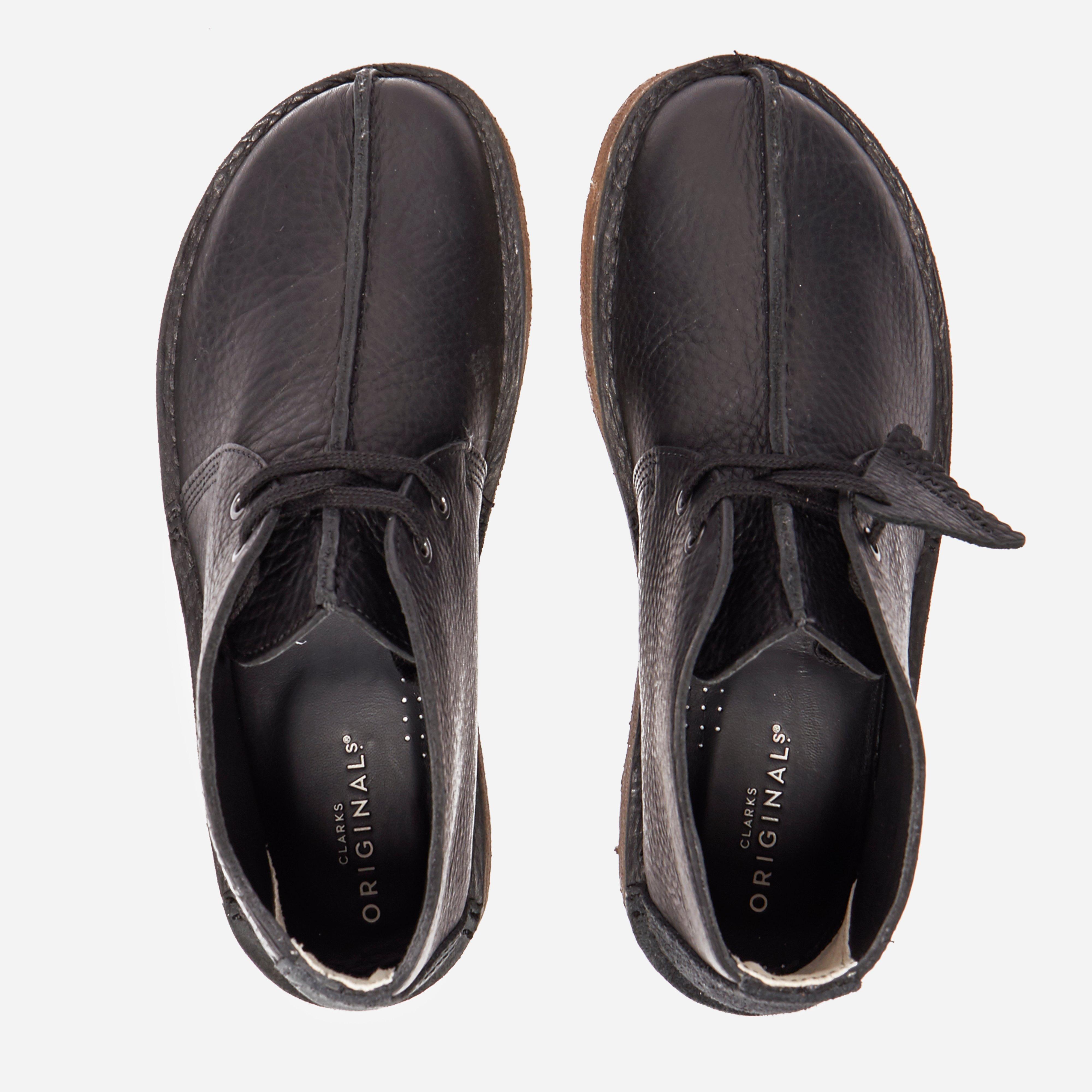 clarks desert trek black leather