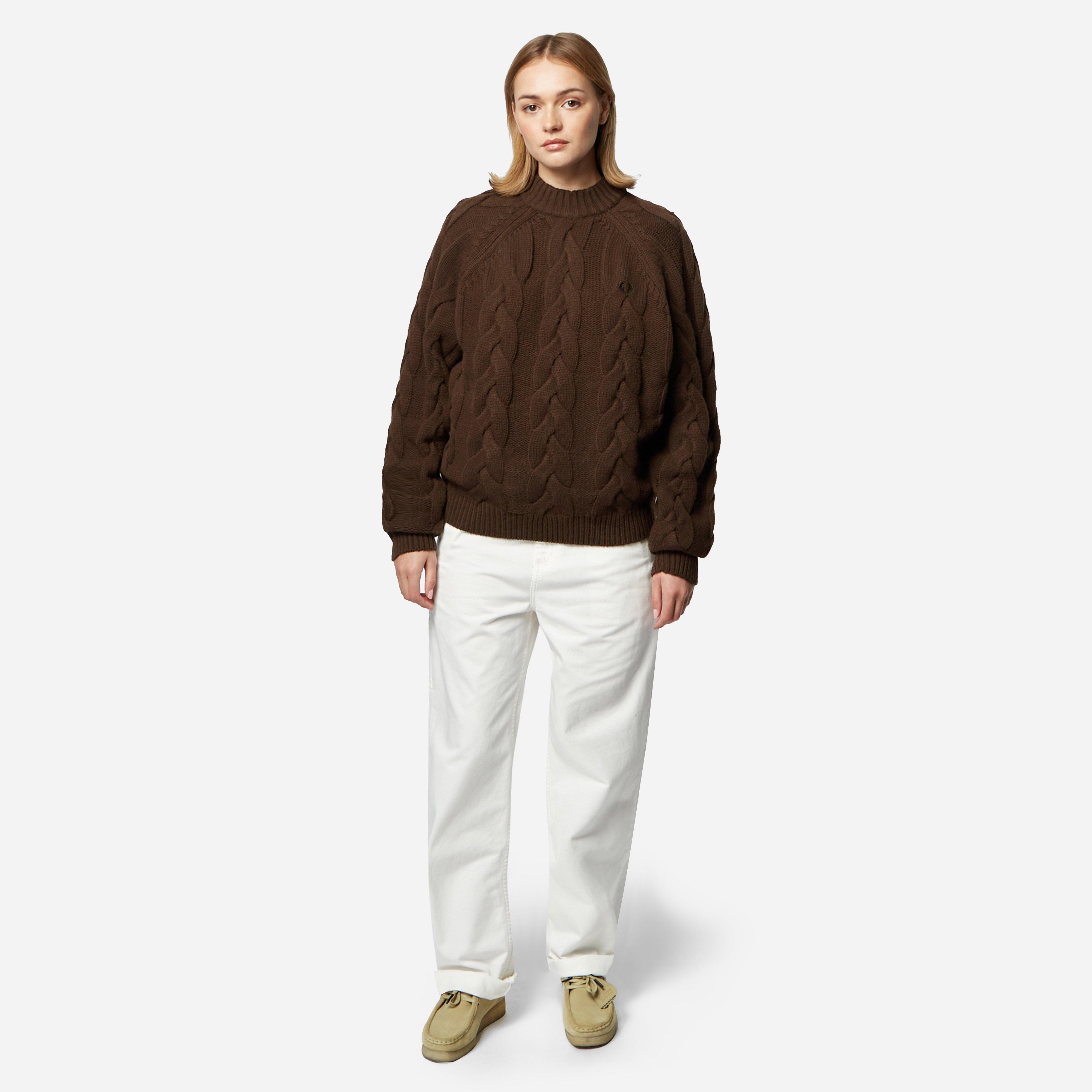 Fred Perry Cable Knit Jumper Women's in Brown | Lyst