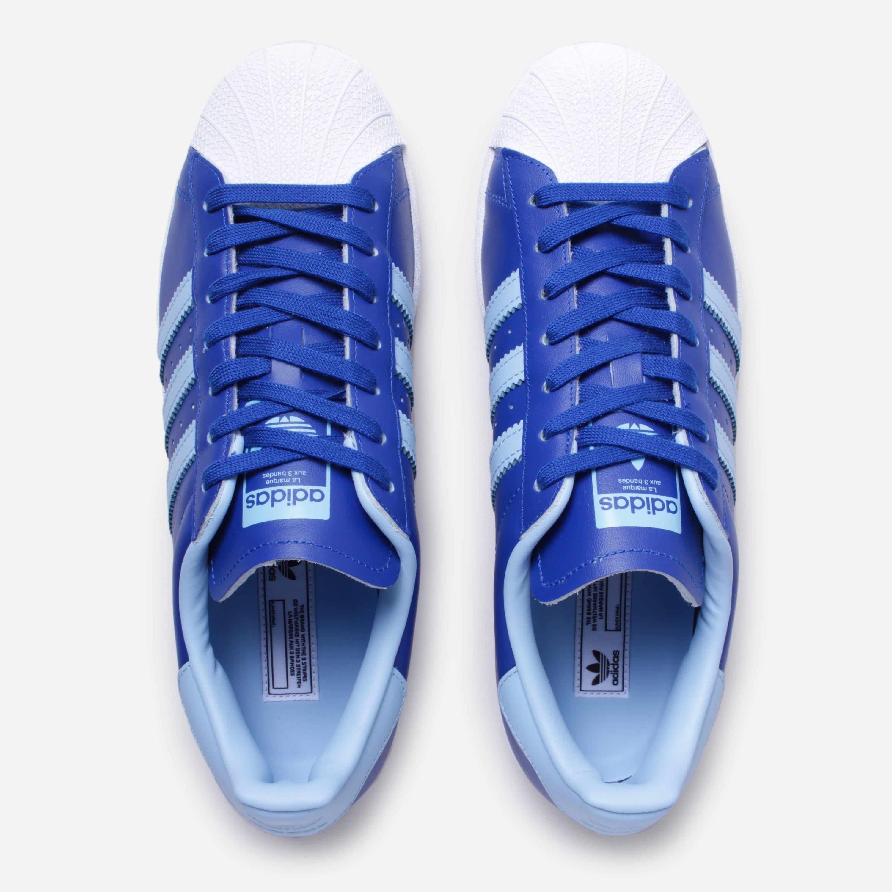 adidas superstar blue and white