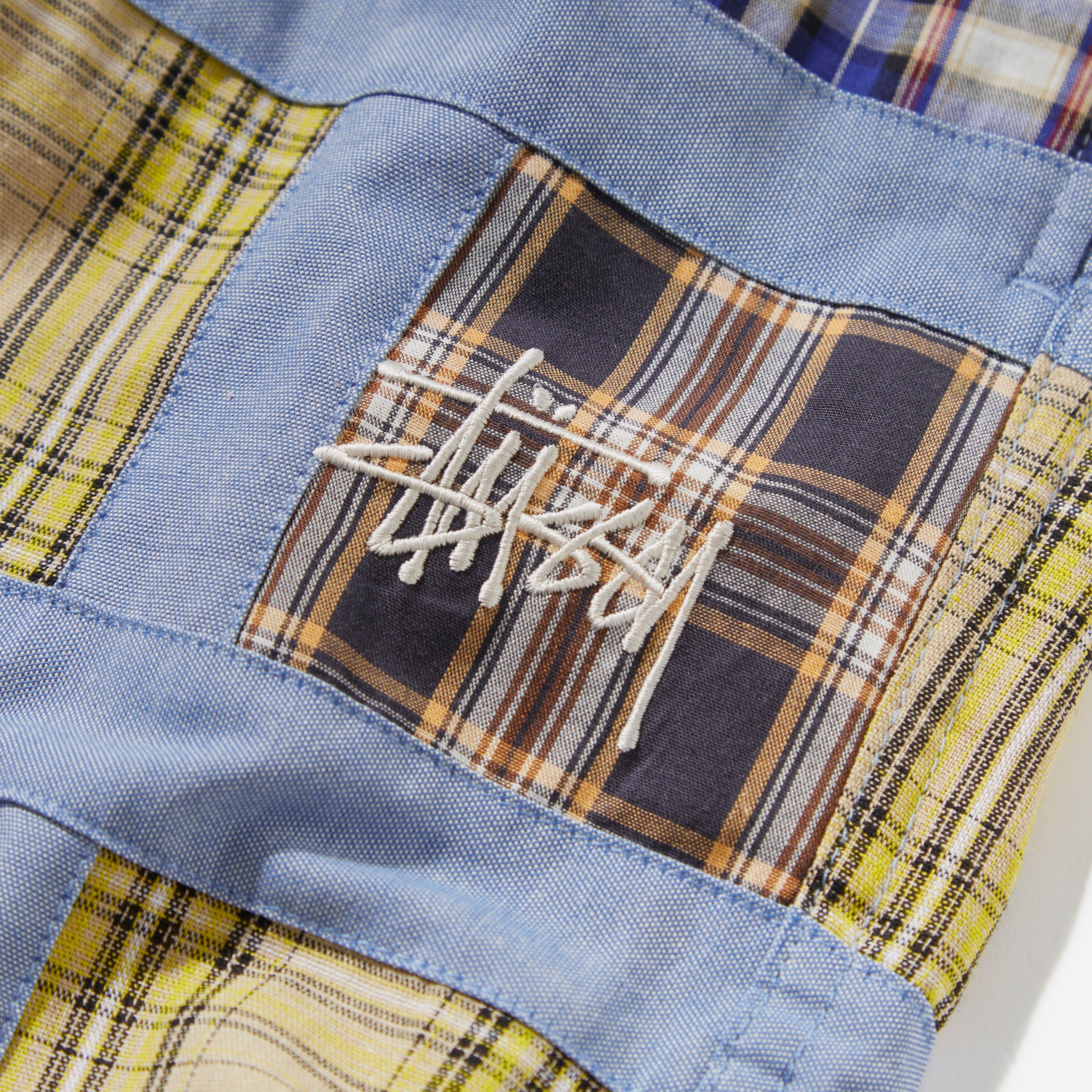 Stussy Cotton Madras Patchwork Relaxed Pants in Blue for Men 