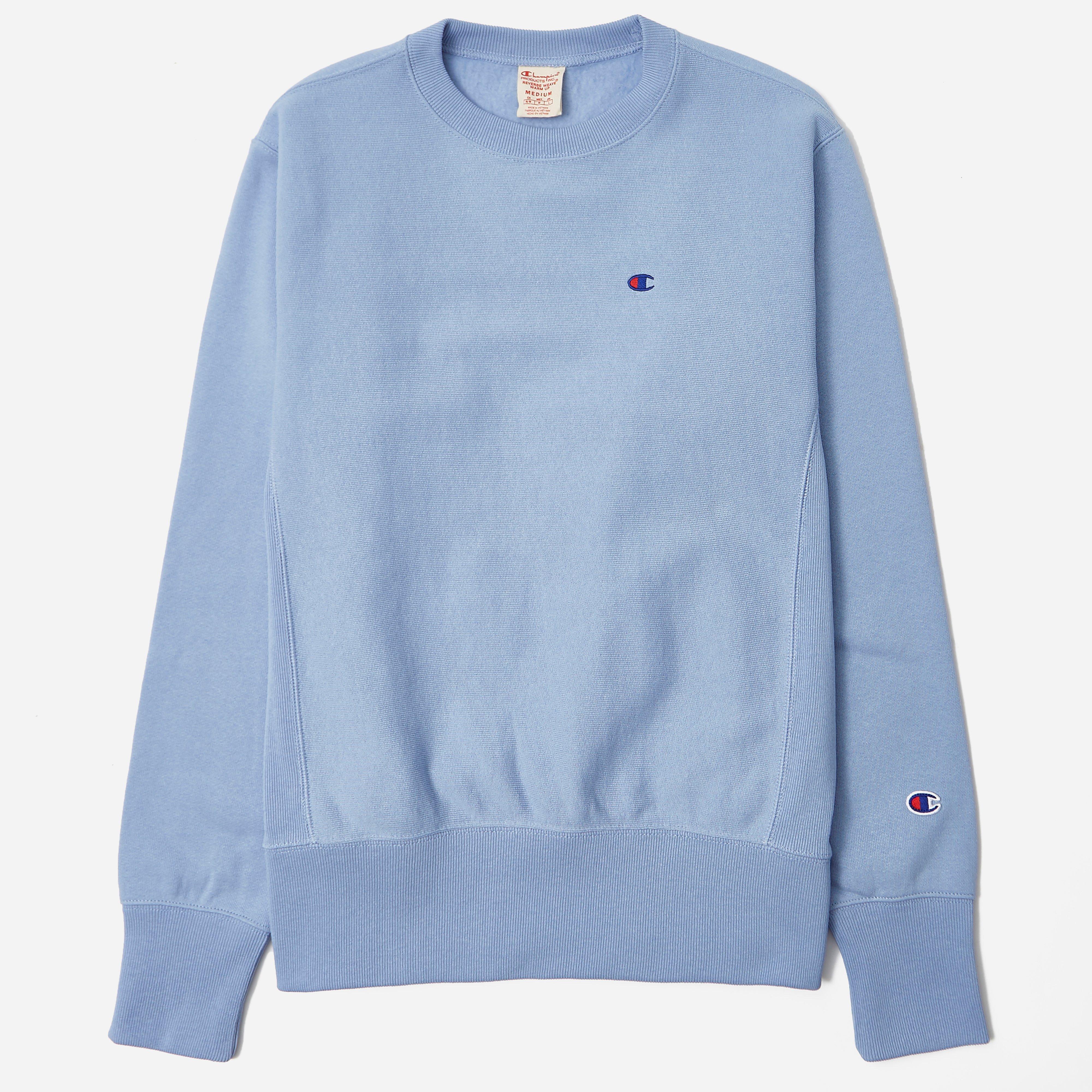 Sale > champion crewneck sweatshirt blue > is stock