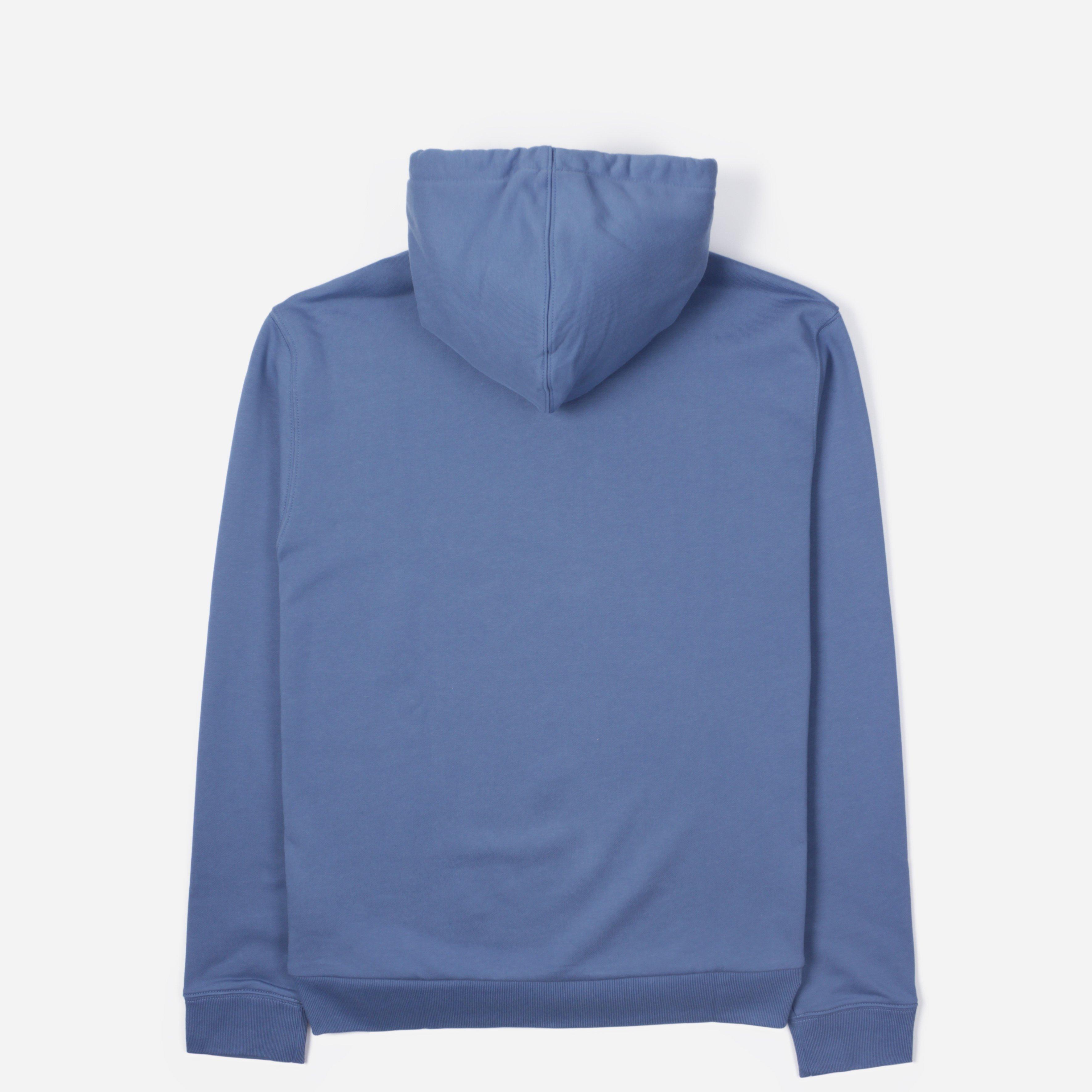 Lacoste SH8590 Embroidered Logo And Kangaroo Pocket Hooded Sweatshirt Blue PQ8