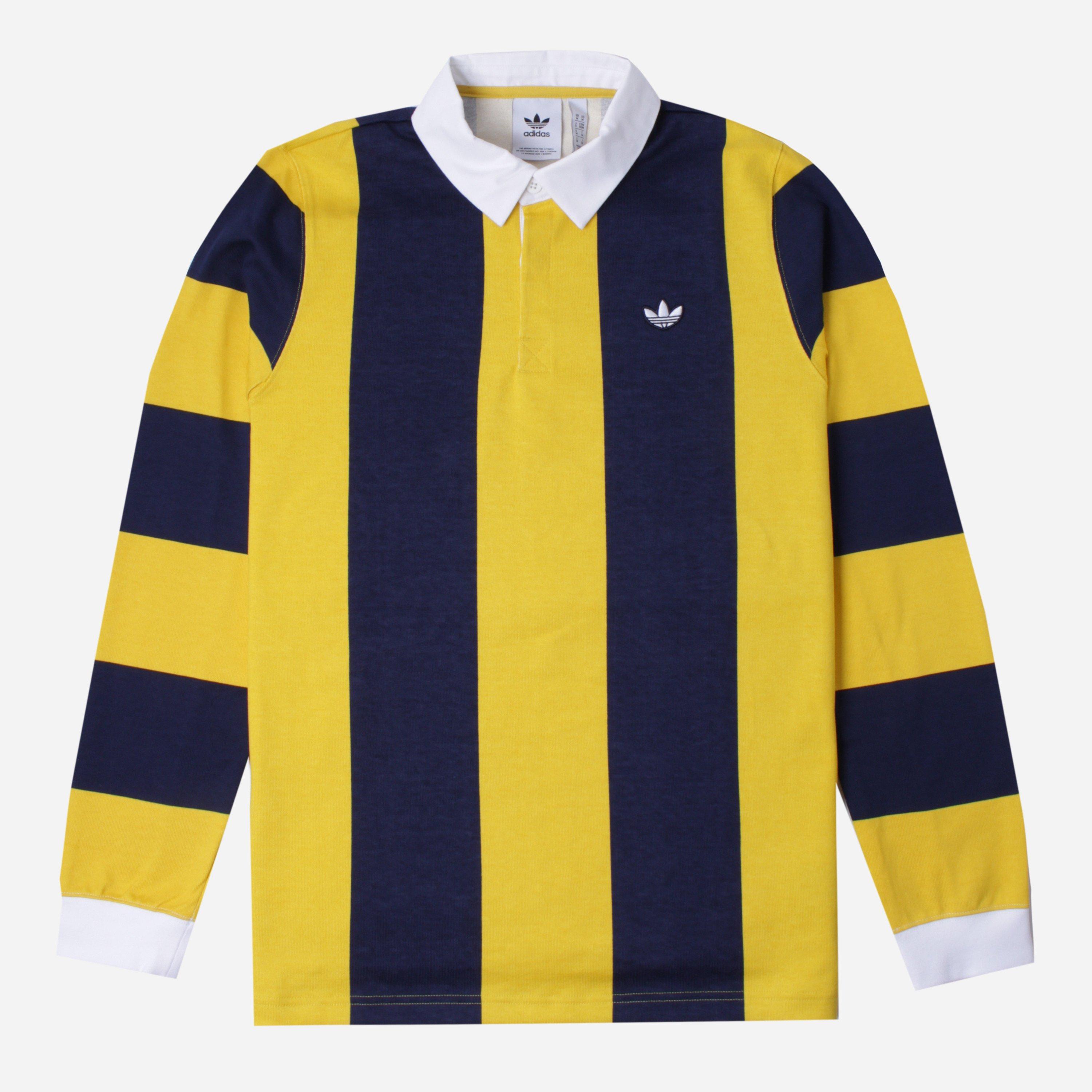 adidas Originals Rugby Jersey Long Sleeve Polo Shirt in Yellow for Men -  Lyst