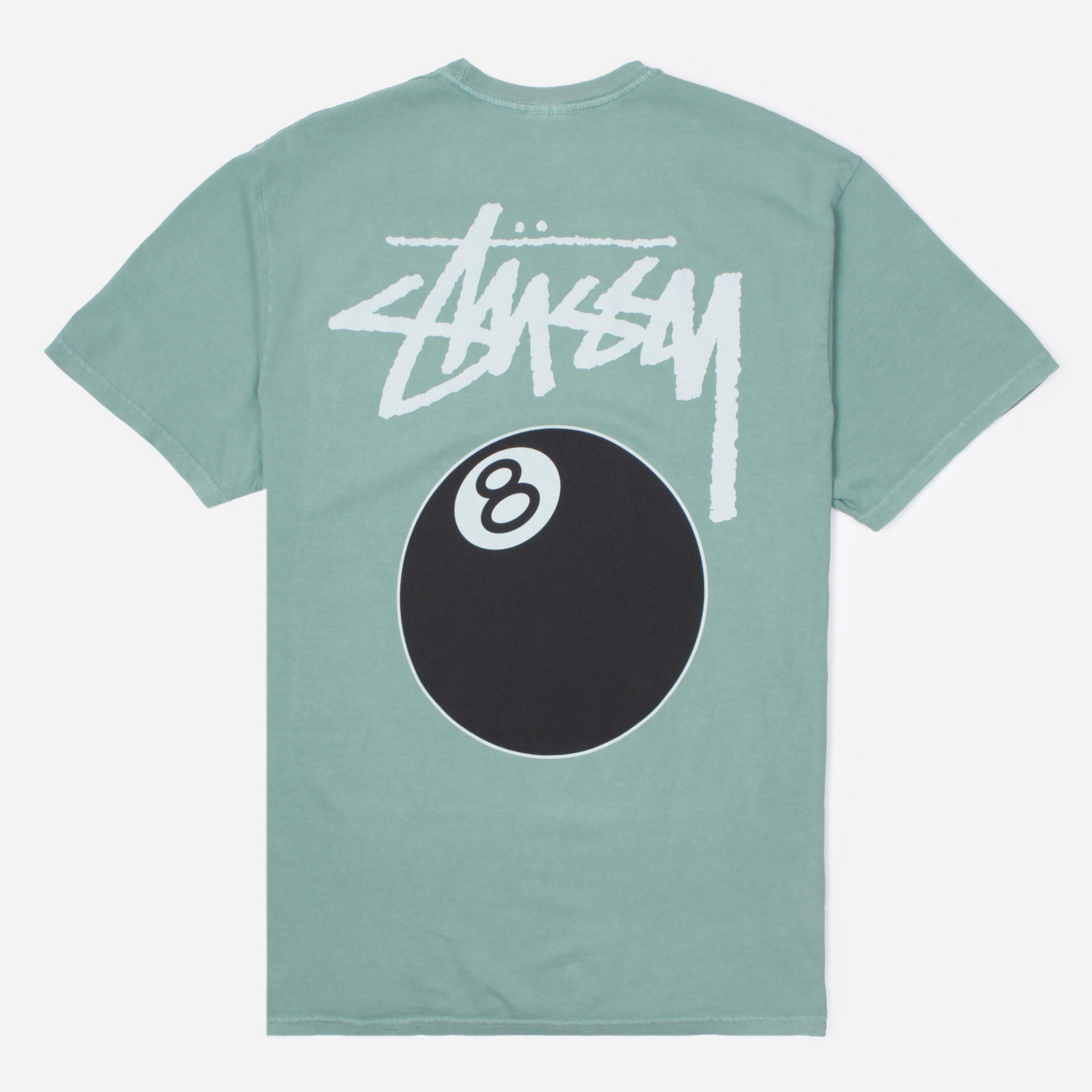 Stussy Stock Logo Short Sleeve Tshirt in Green for Men Lyst