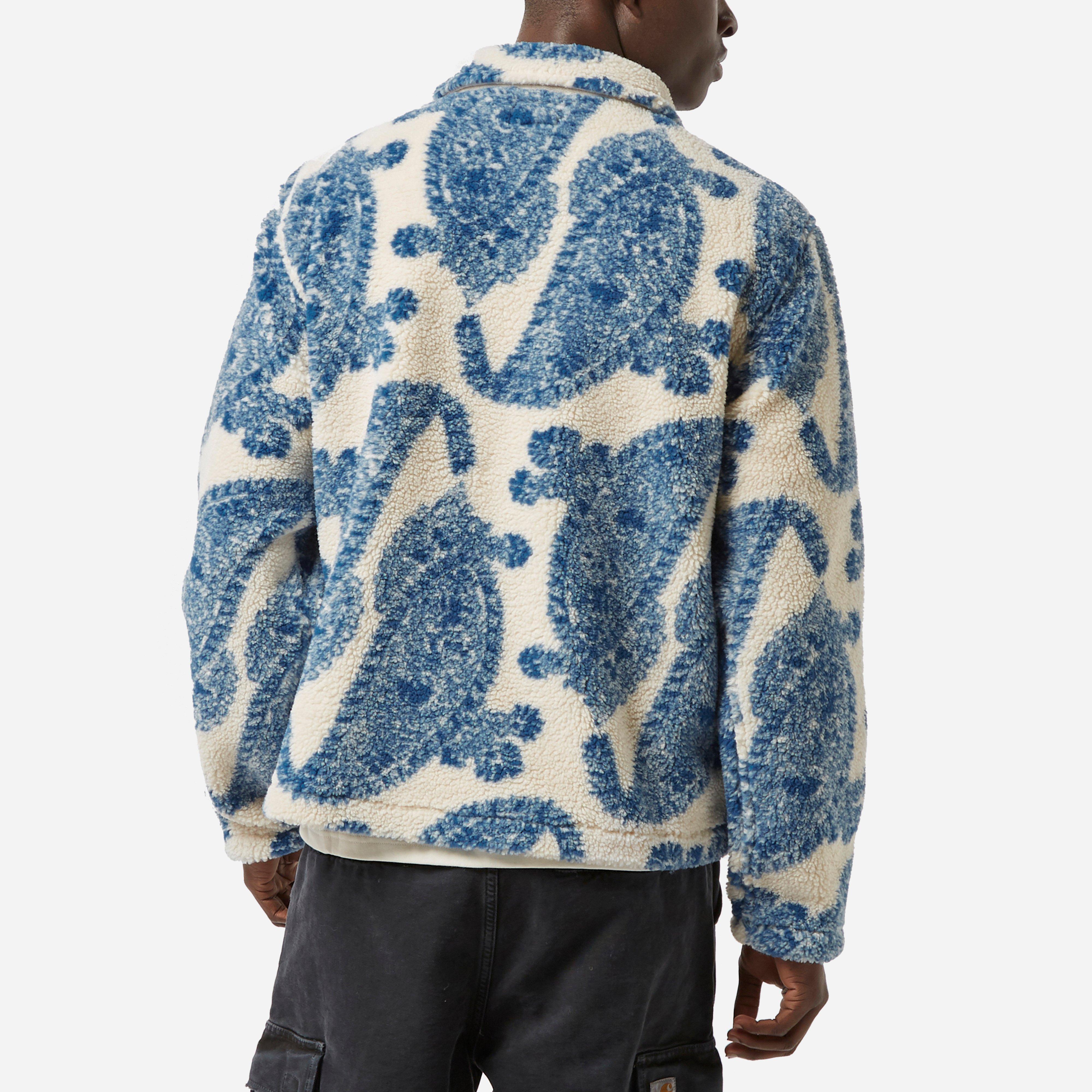 Stussy Fleece Big Paisley Zip Sherpa Jacket in Blue for Men | Lyst