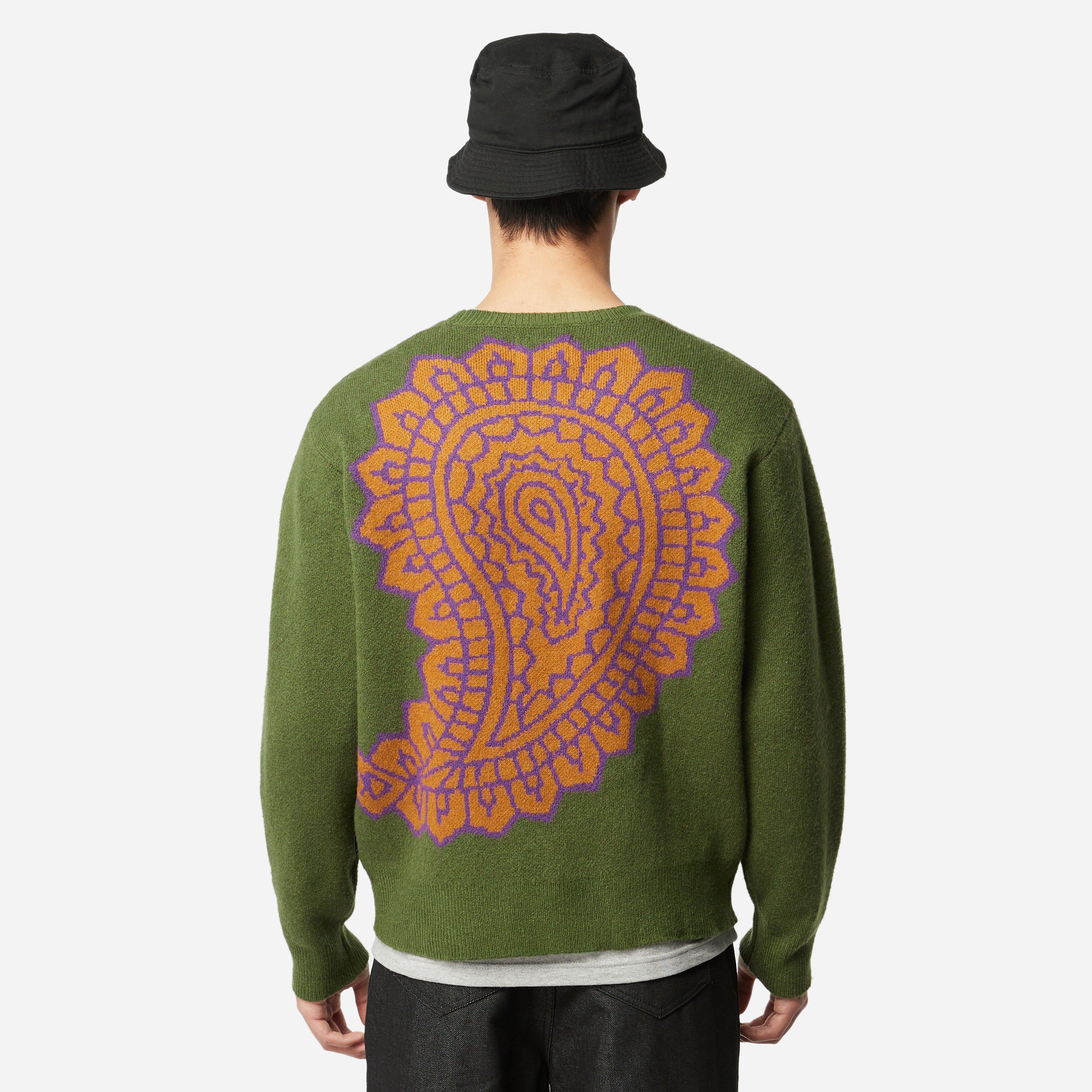Stussy Paisley Knitted Sweatshirt in Green for Men | Lyst