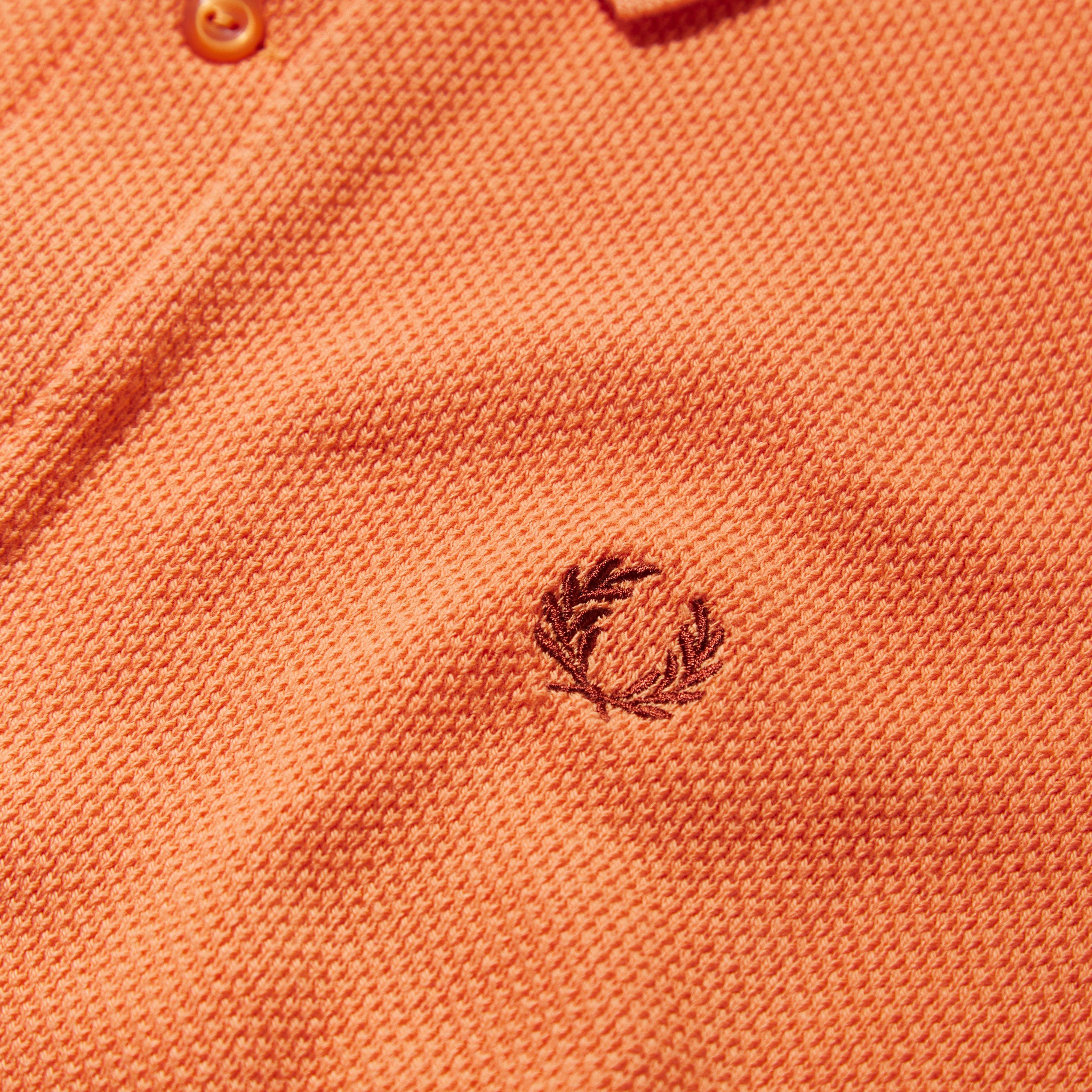 Fred Perry Pique Polo Shirt in Orange for Men - Lyst