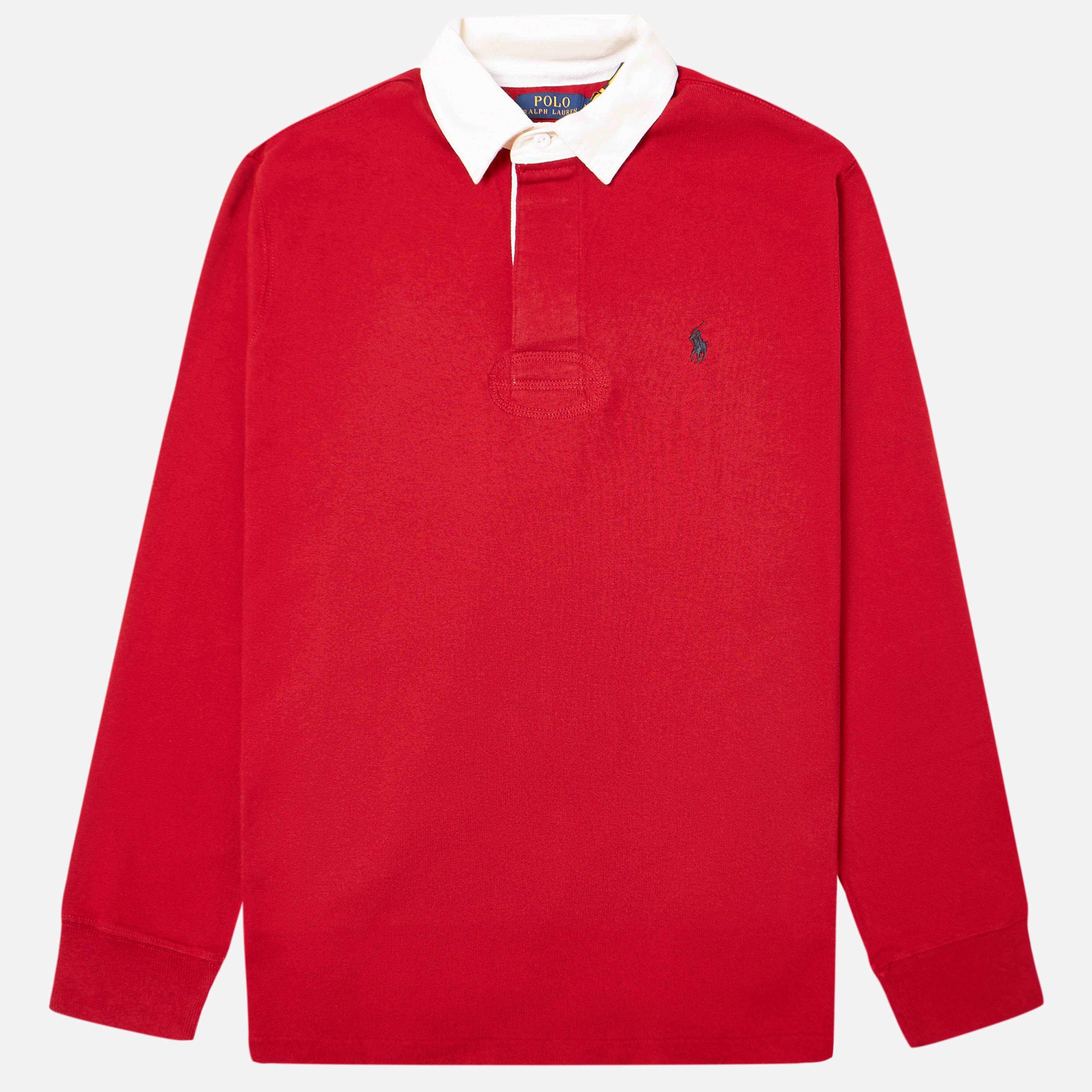 Polo Ralph Lauren Long Sleeve Rugby Polo Shirt in Red for Men Lyst