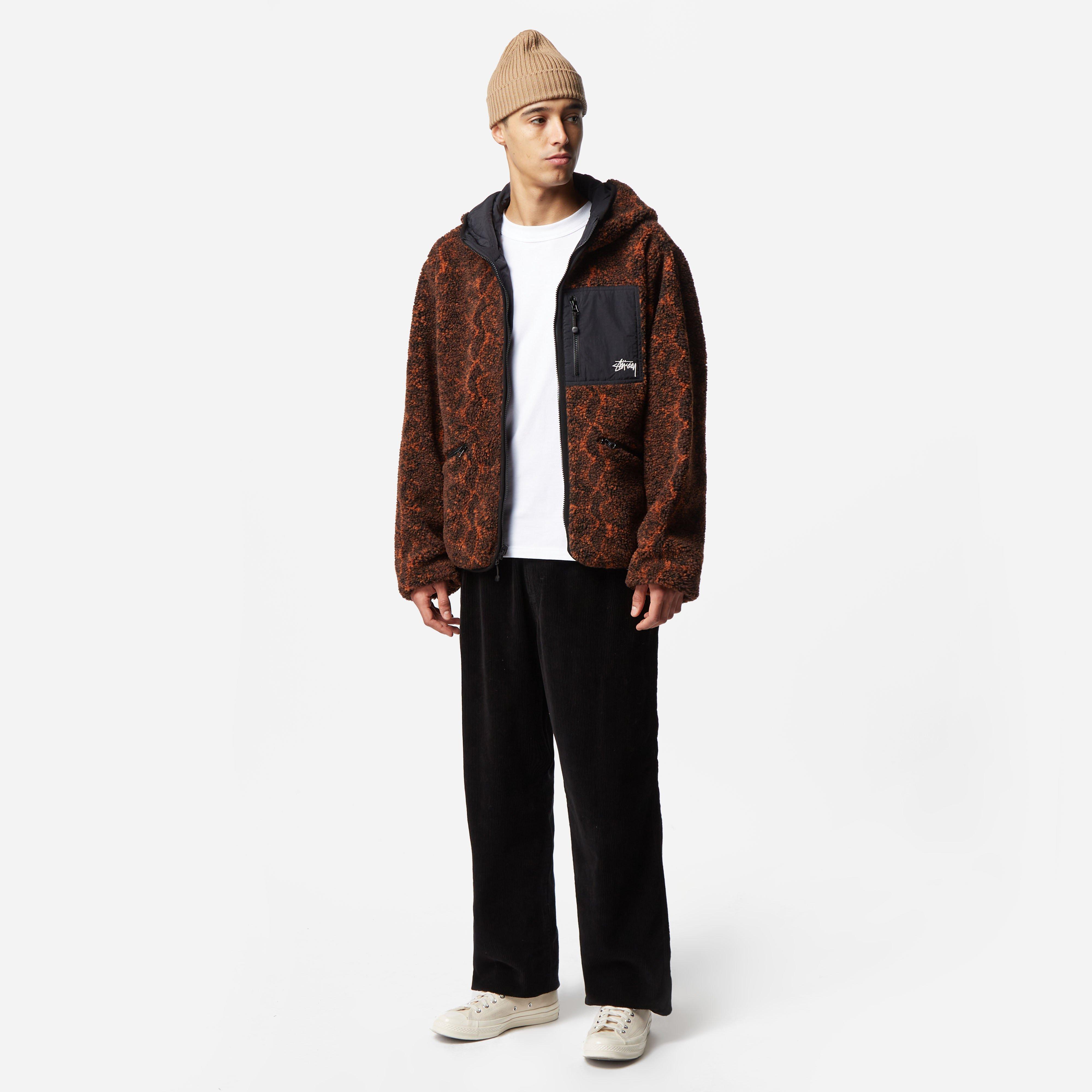 Stussy Reversible Snake Jacquard Sherpa Jacket in Brown for Men | Lyst
