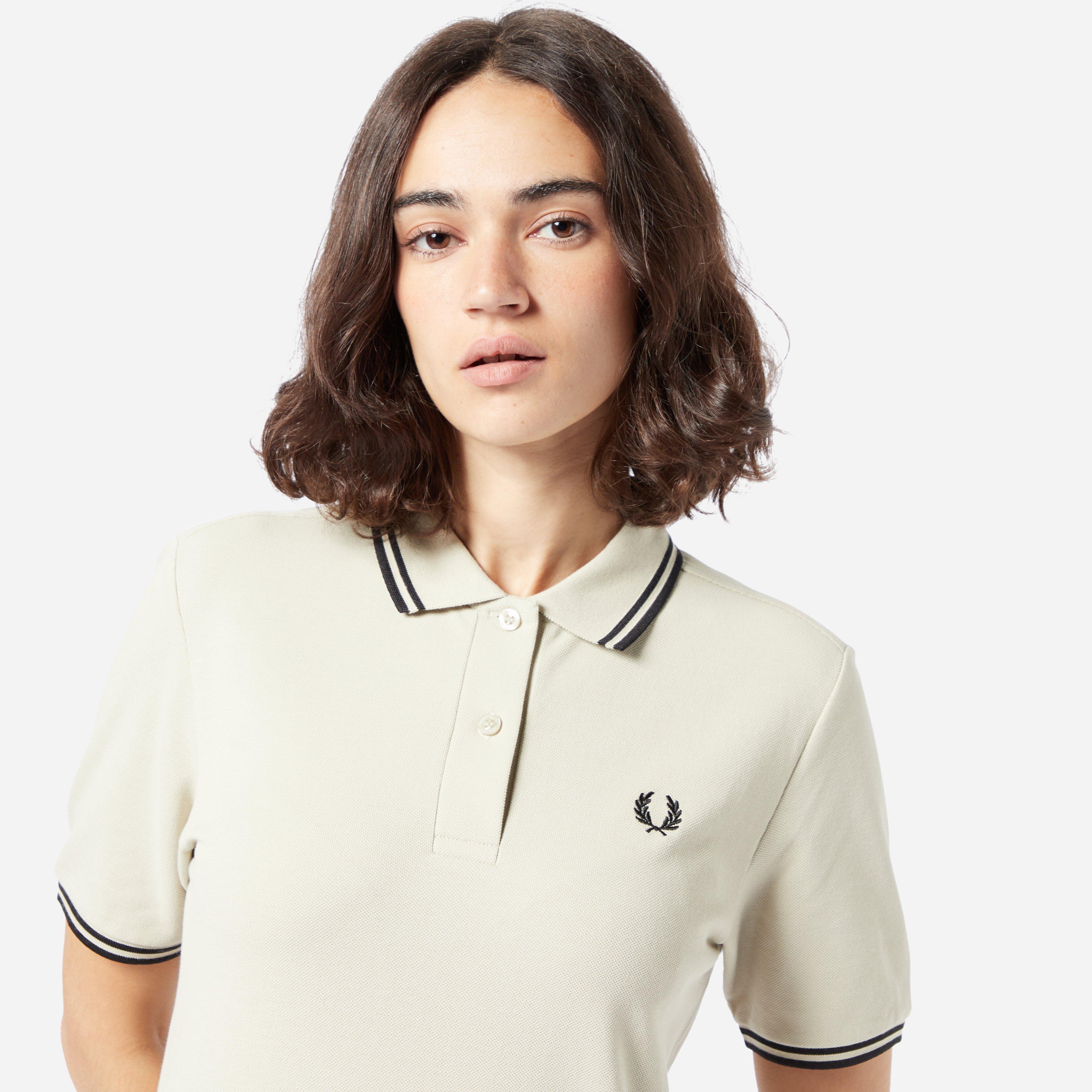 Fred Perry Twin Tipped Polo Shirt Women's in White | Lyst