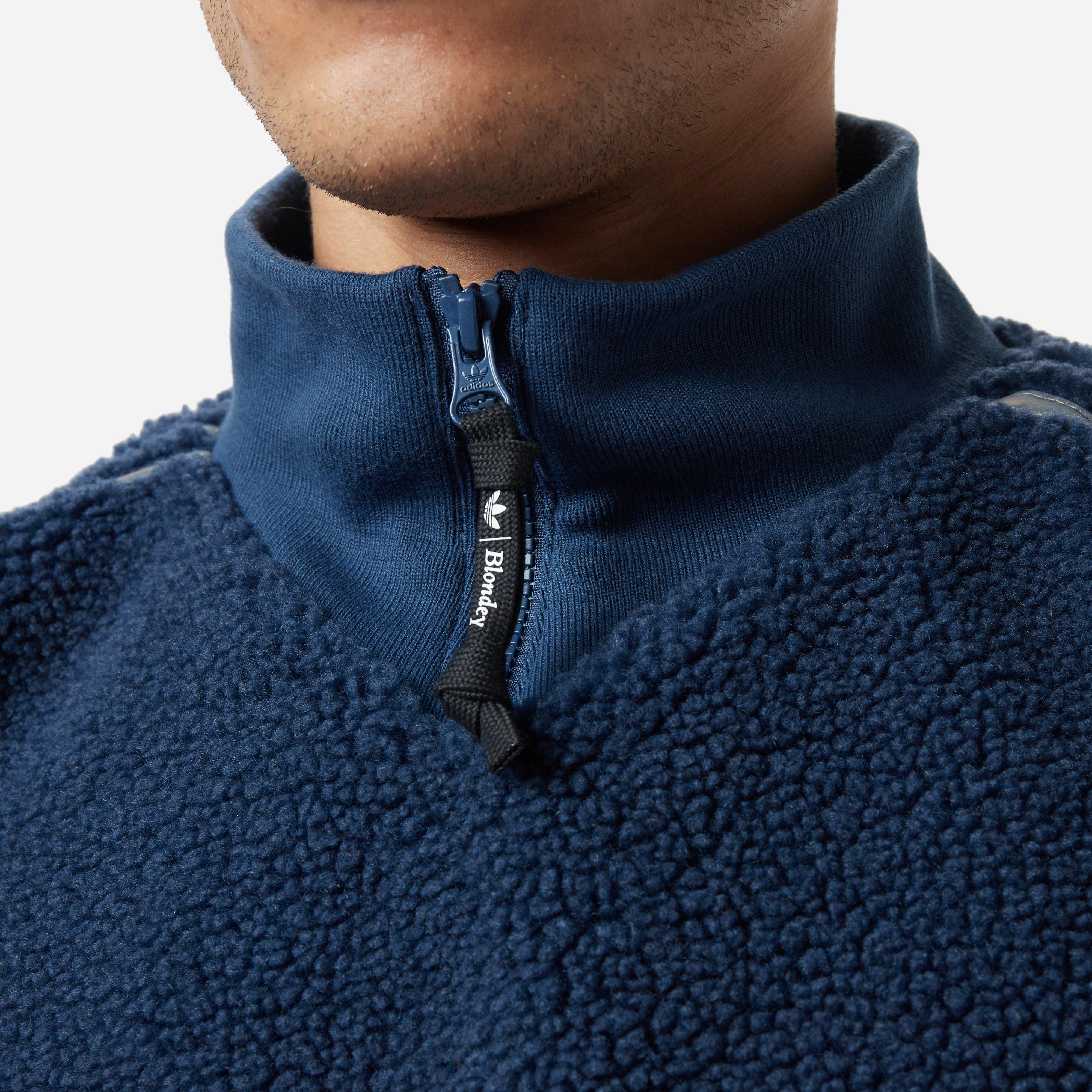 adidas Originals X Blondey Sherpa Fleece Pullover in Blue for Men 