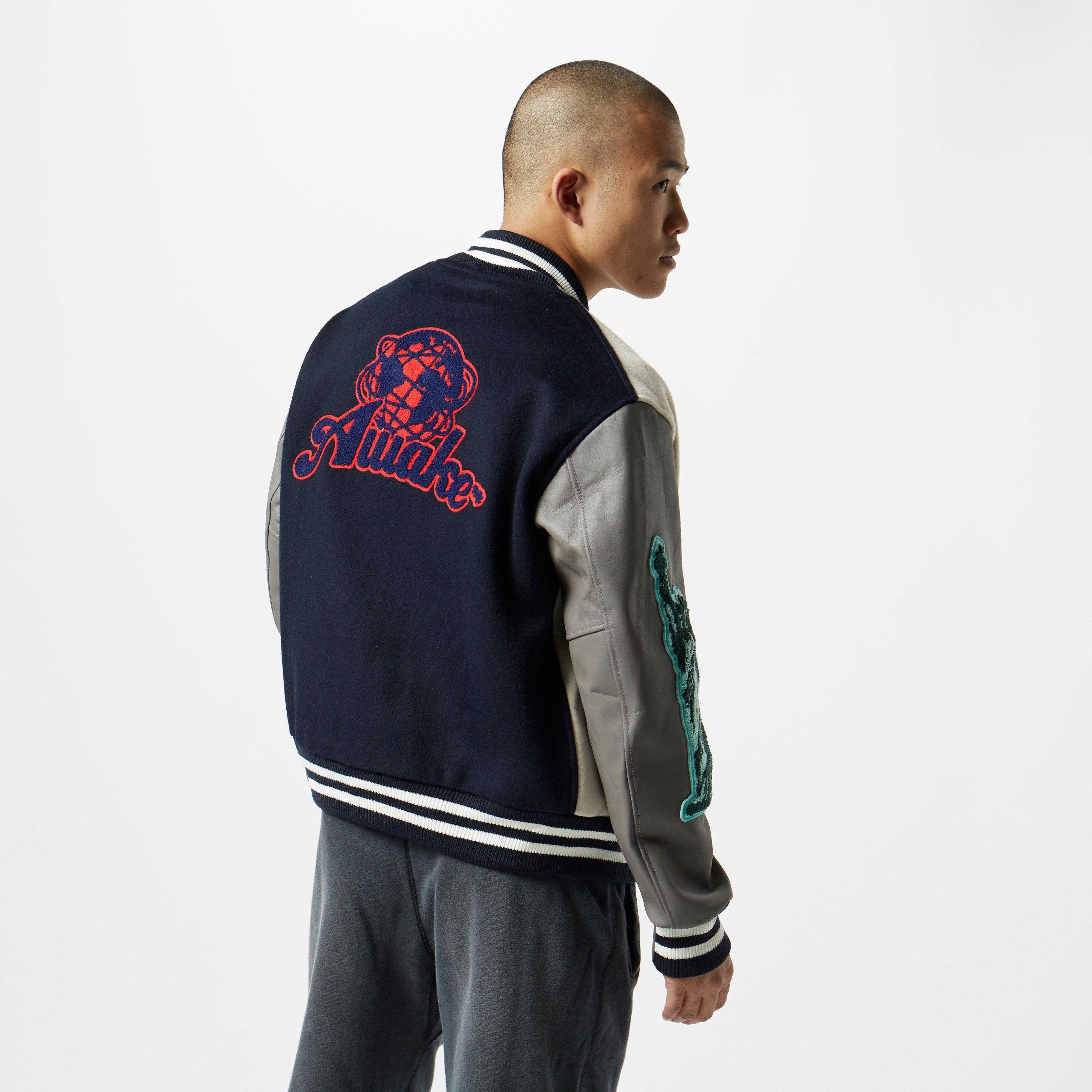 AWAKE NY Wool Chenille Patches Varsity Jacket in Navy (Blue) for 