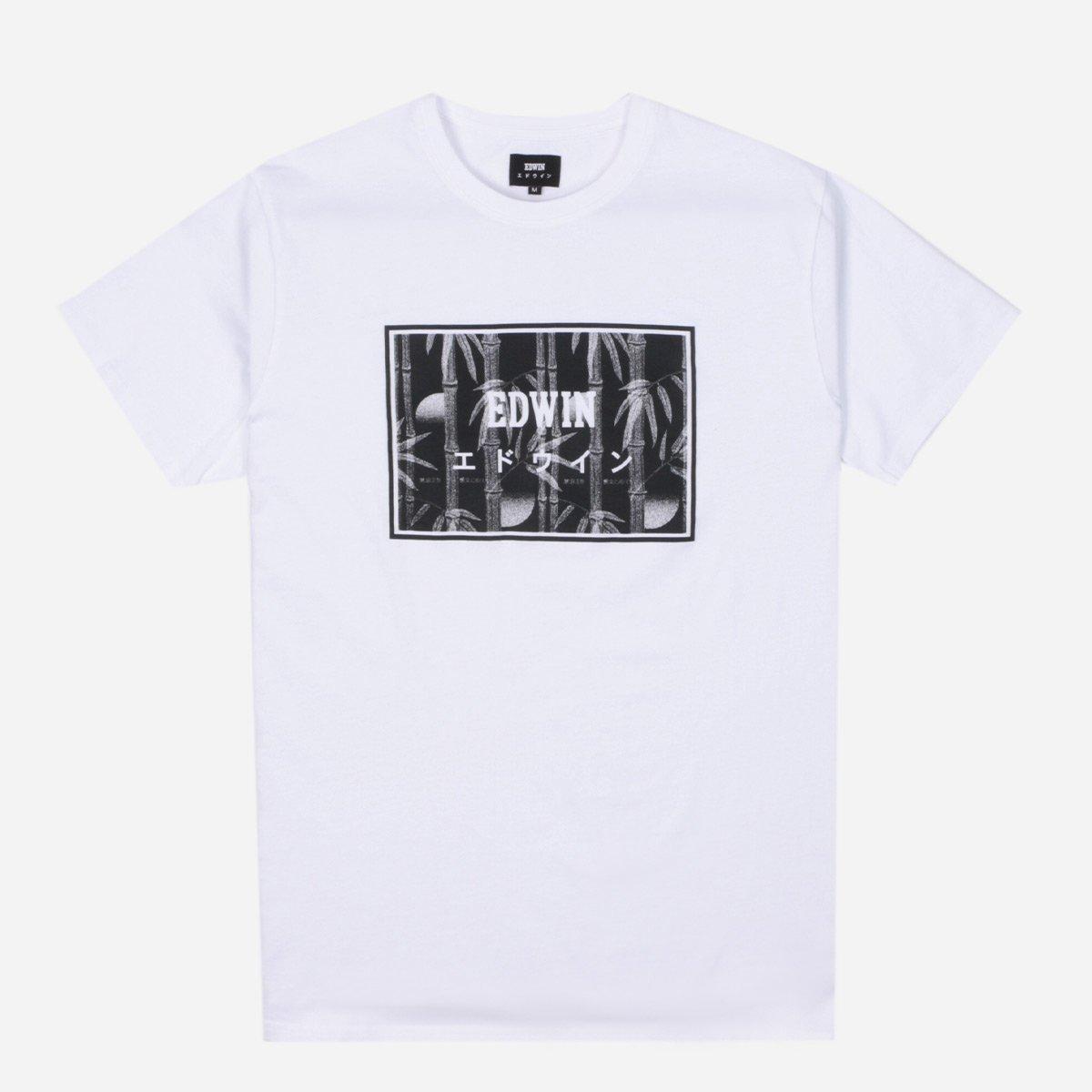 Edwin Japan Souvenir Print White T-Shirt for Men Regular Fit Cotton Top