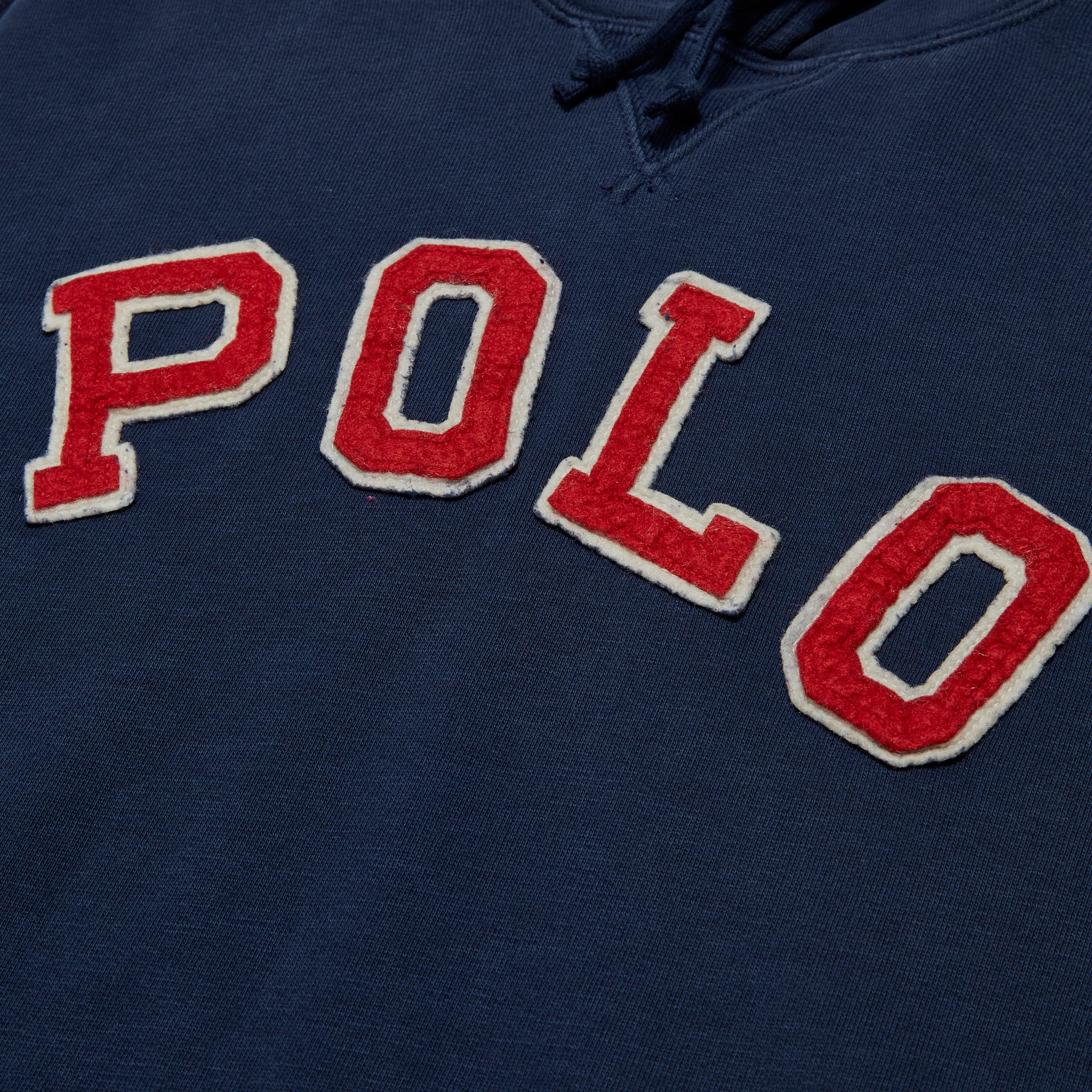 red white and blue polo hoodie
