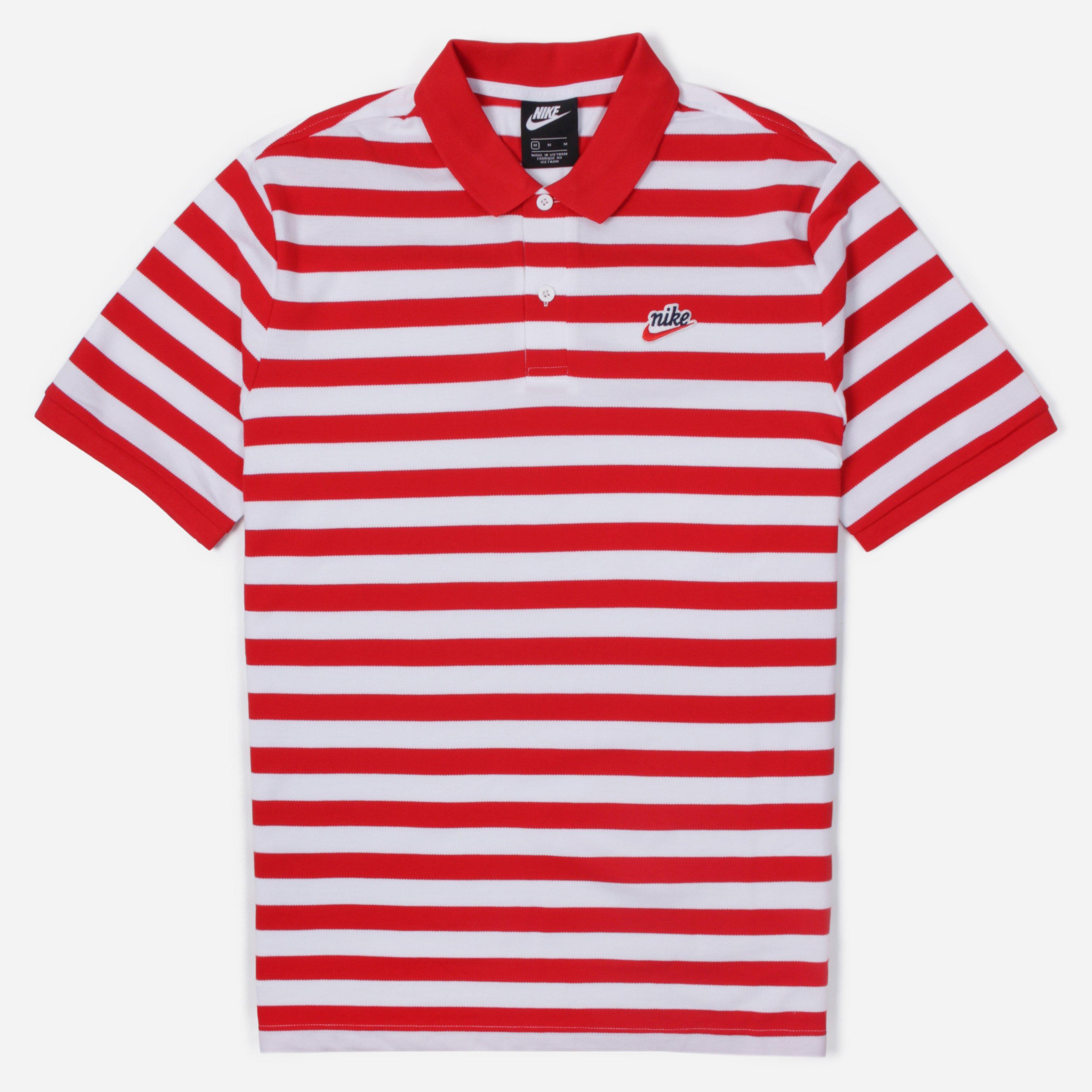Nike Sportswear Heritage Short Sleeve Stripe Polo Shirt in Red for Men -  Lyst