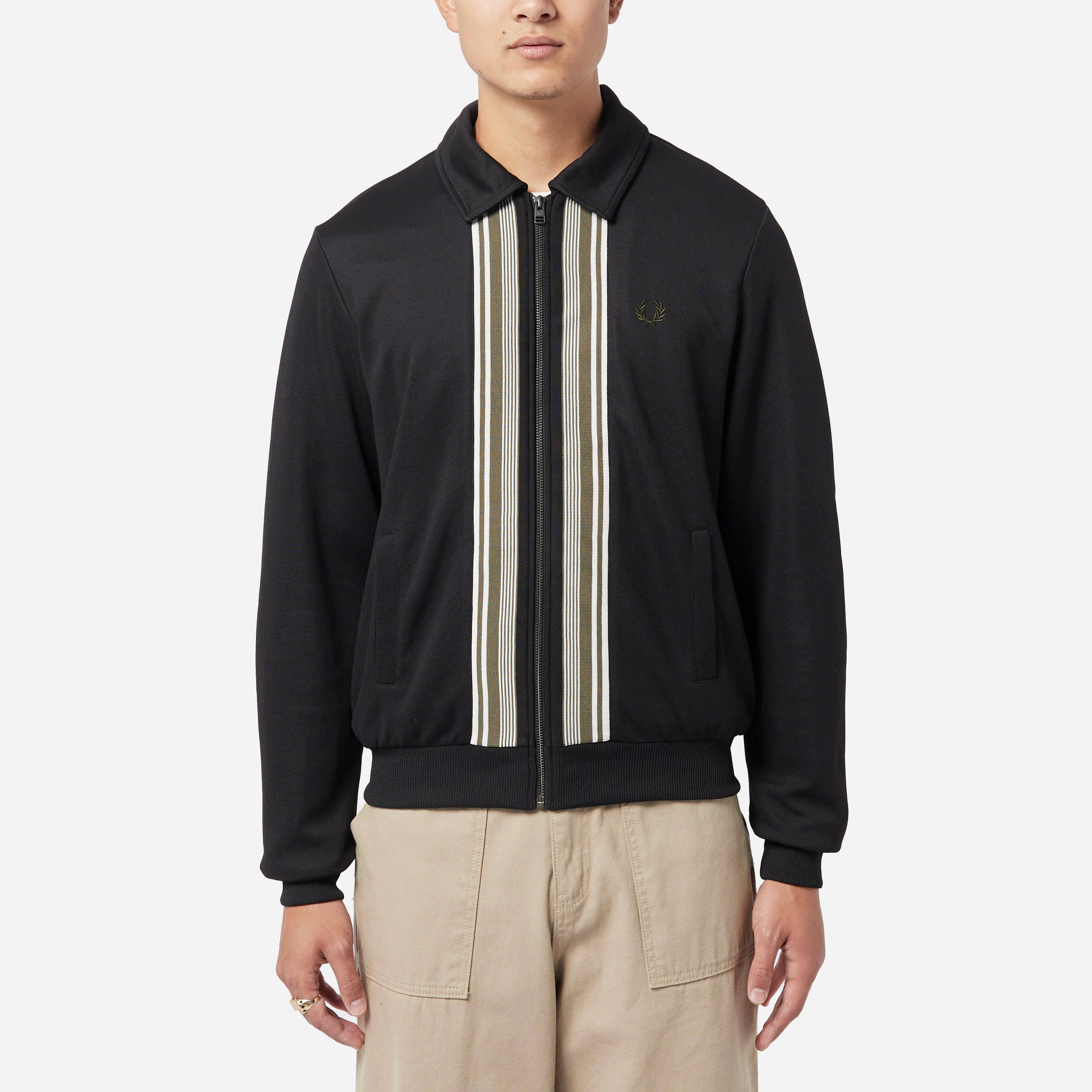 Fred Perry Flat Knitted Track Jacket in Black for Men | Lyst