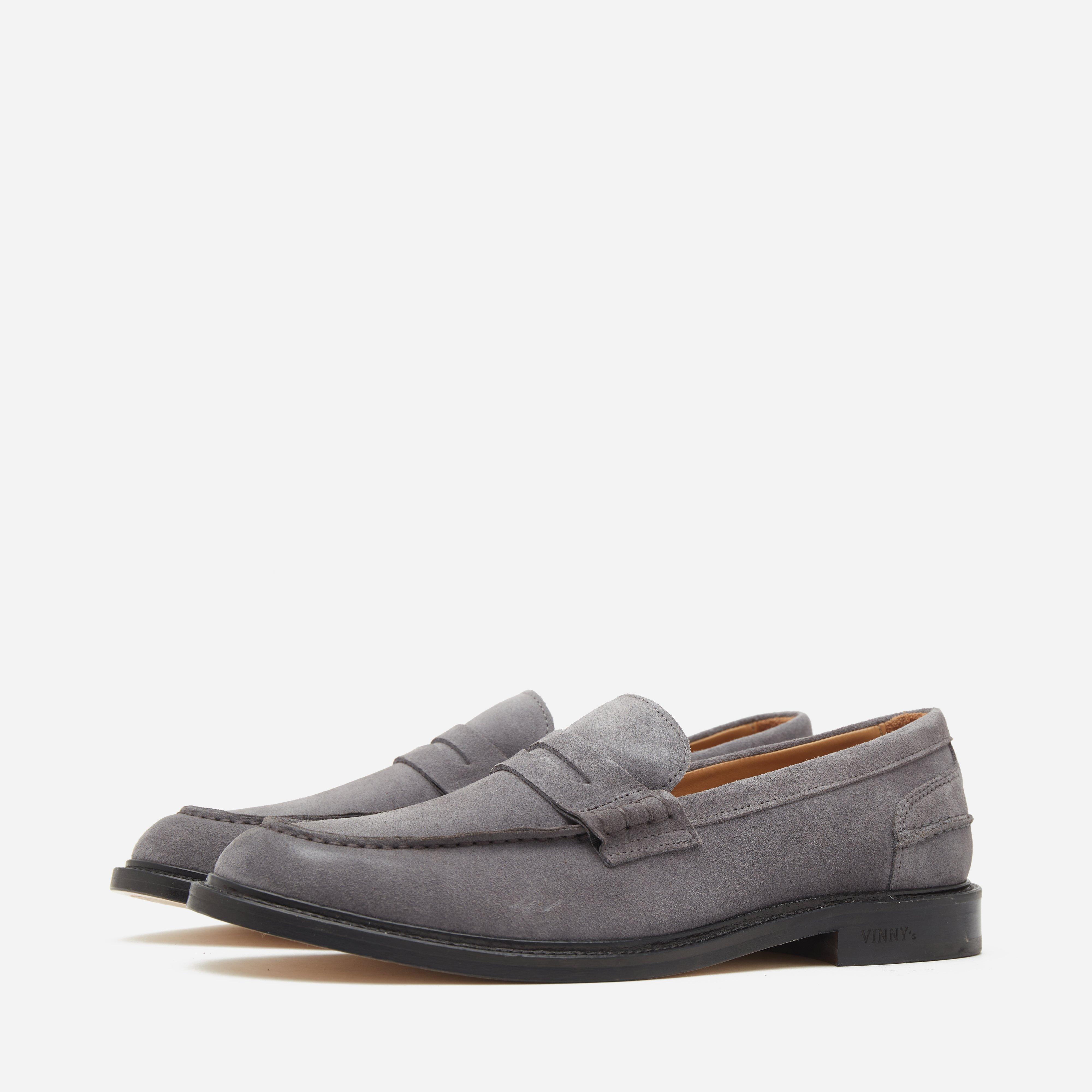 VINNY'S Suede Townee Penny Loafer in Gray for Men | Lyst