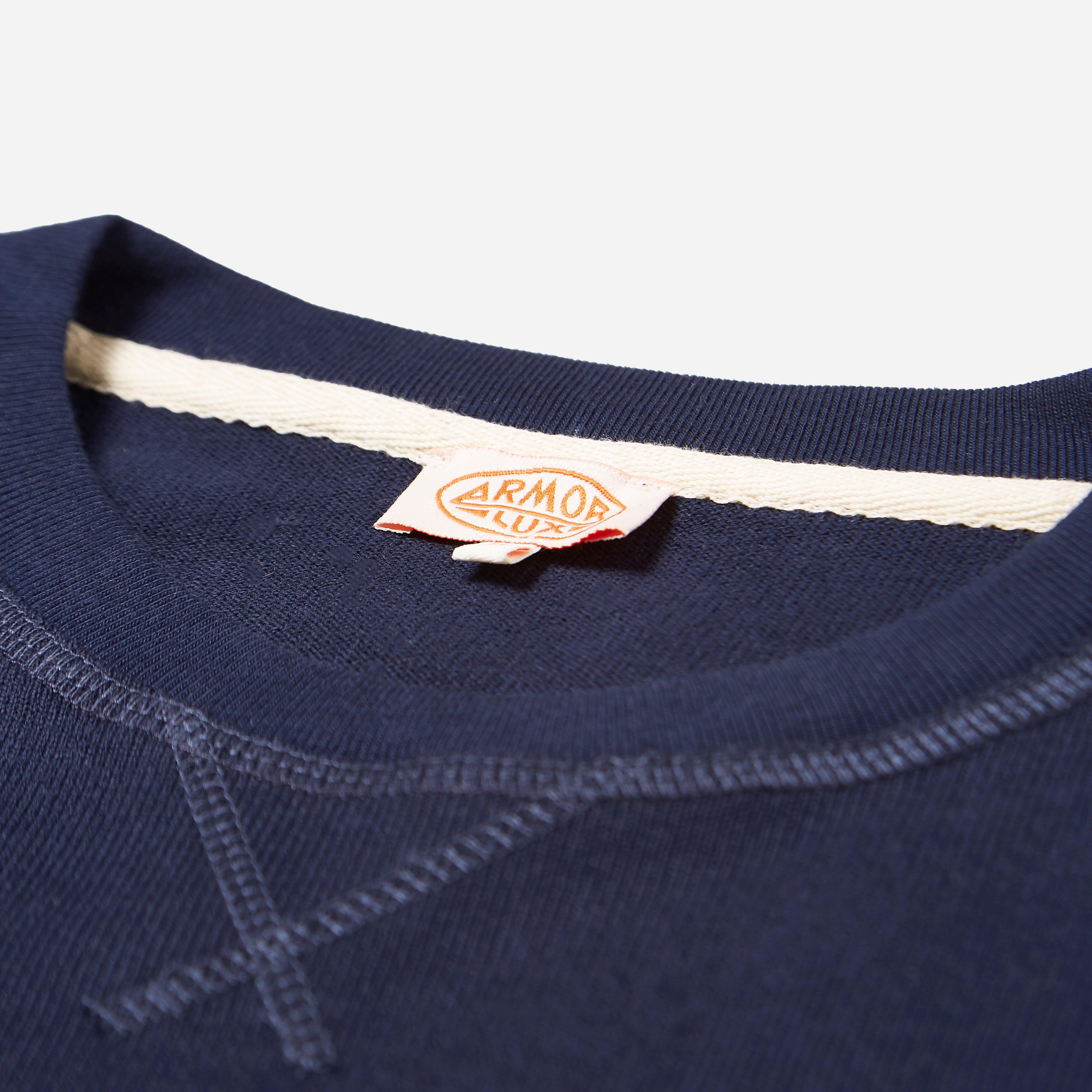 Armor Lux Homme Logo Sweatshirt Bleu