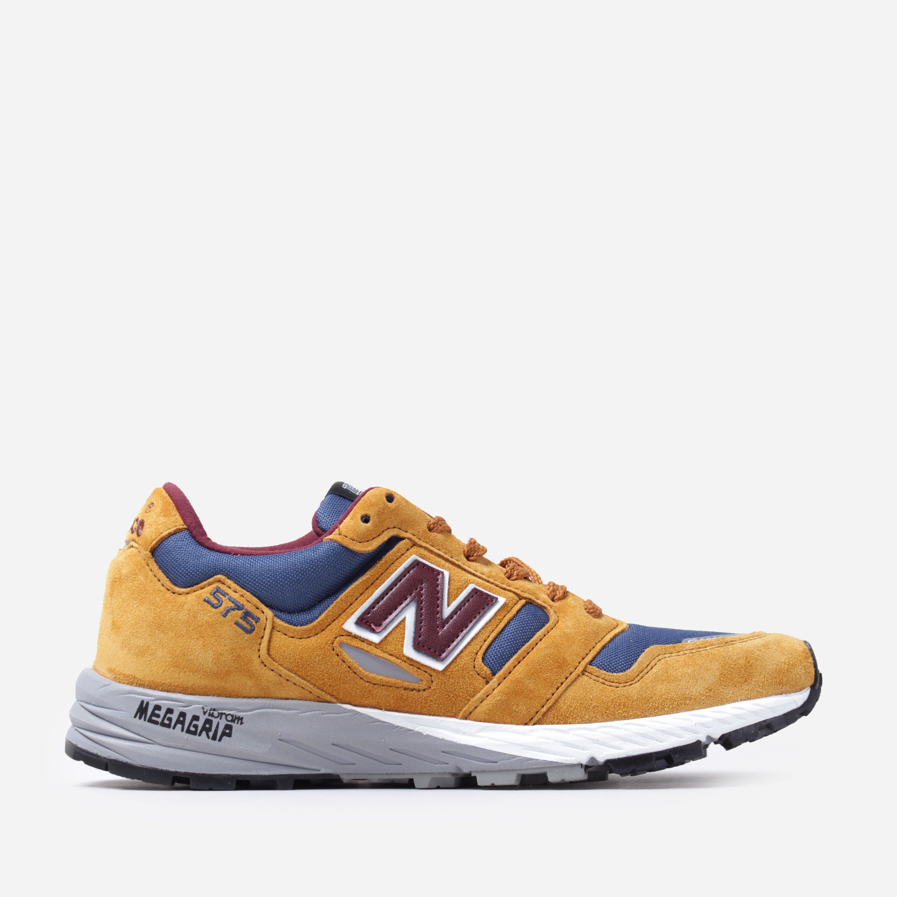 New Balance Trail 575 Suede Mustard & Blue Mesh Trainers for Men ...