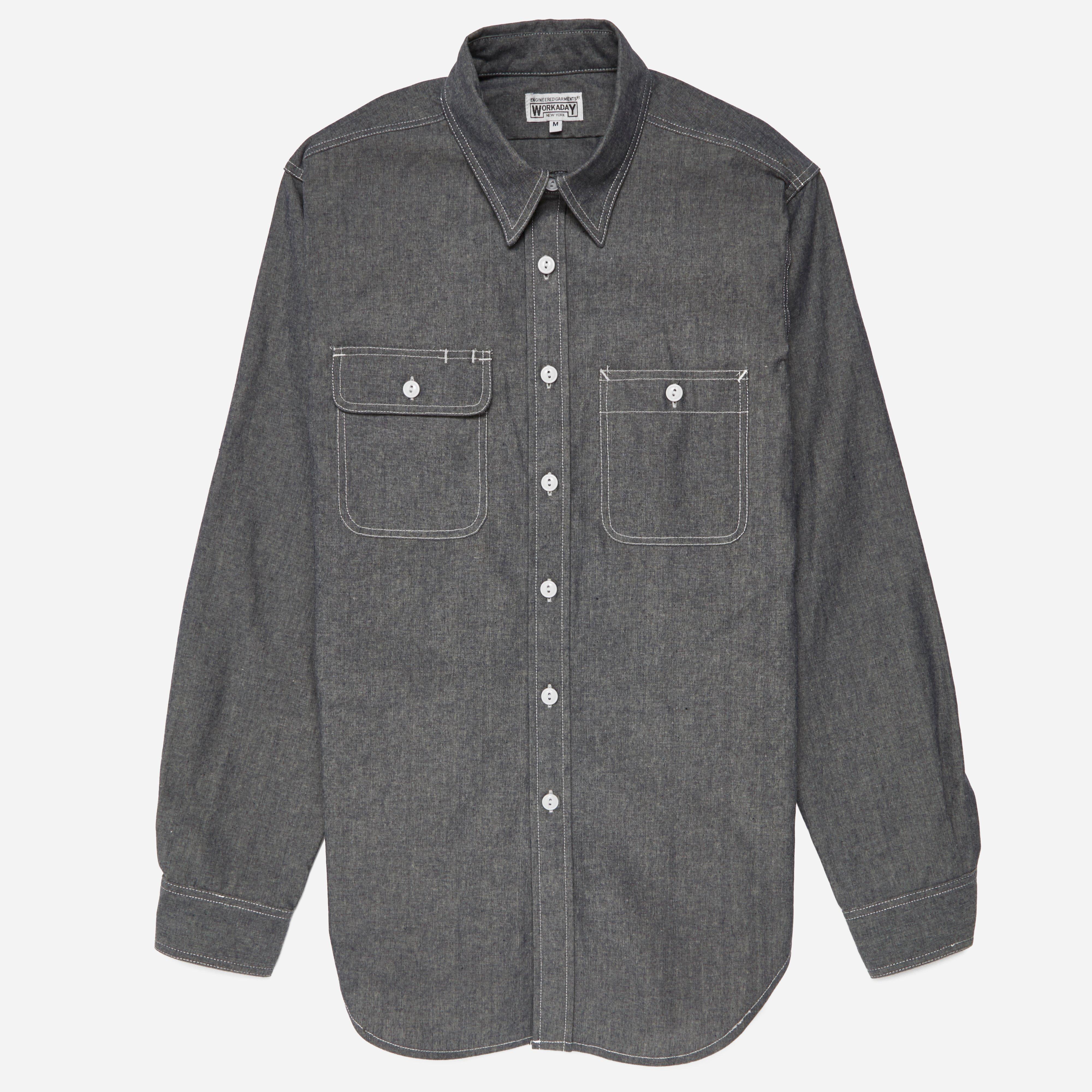 Engineered Garments Eg Workaday Utility Shirt - Heavy Chambray in Grey ...