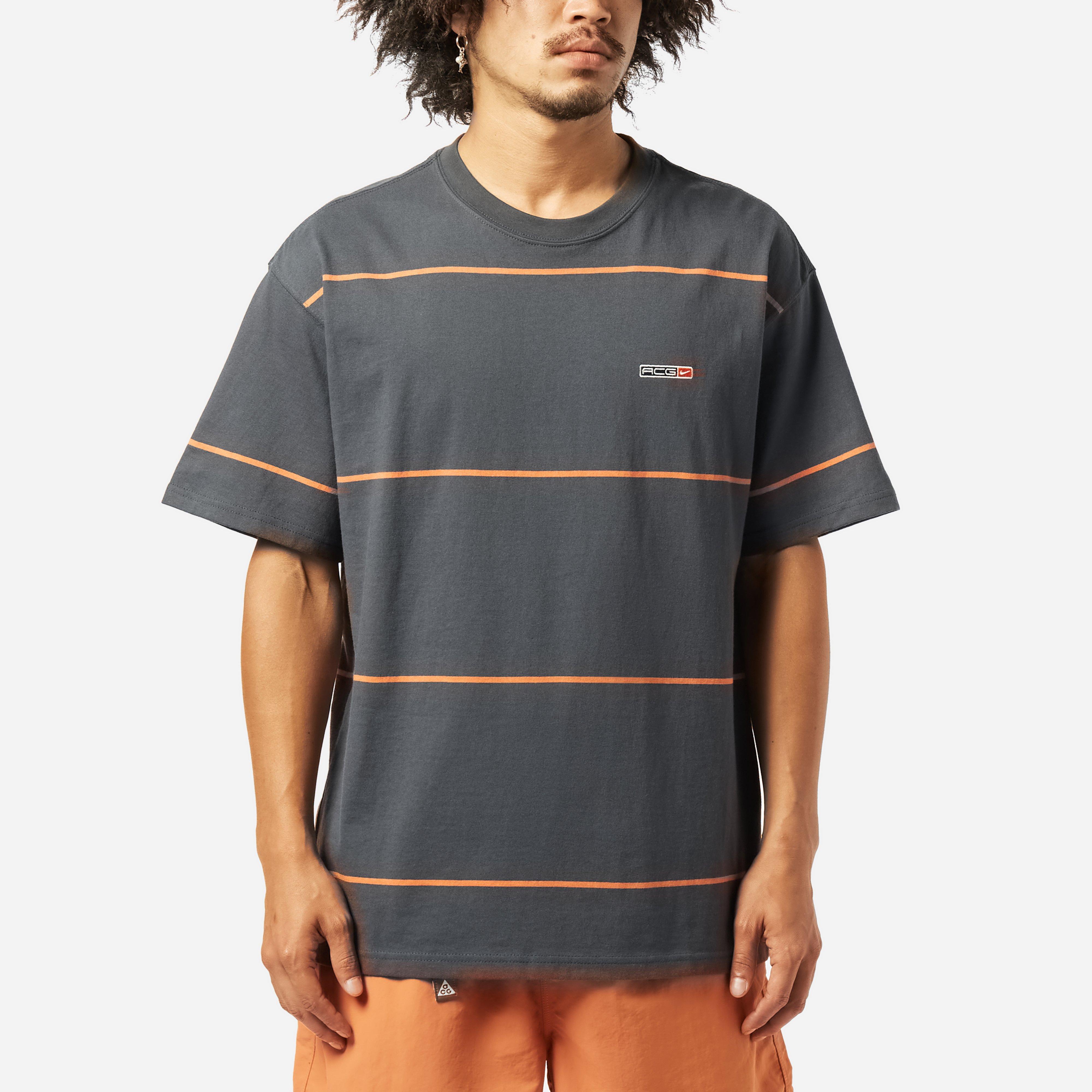Nike Acg Stripe T-shirt in Gray for Men | Lyst