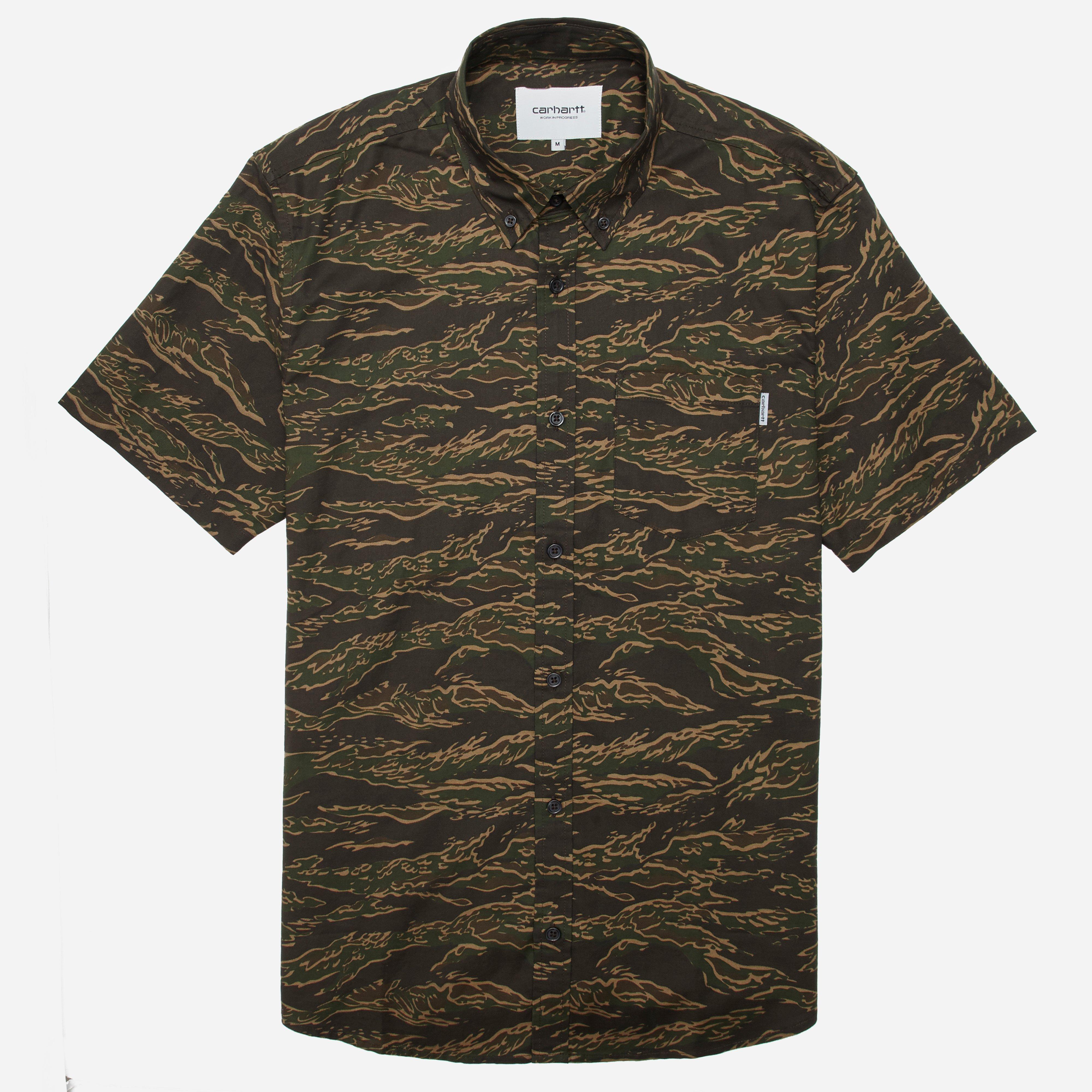 carhartt camo button up shirt