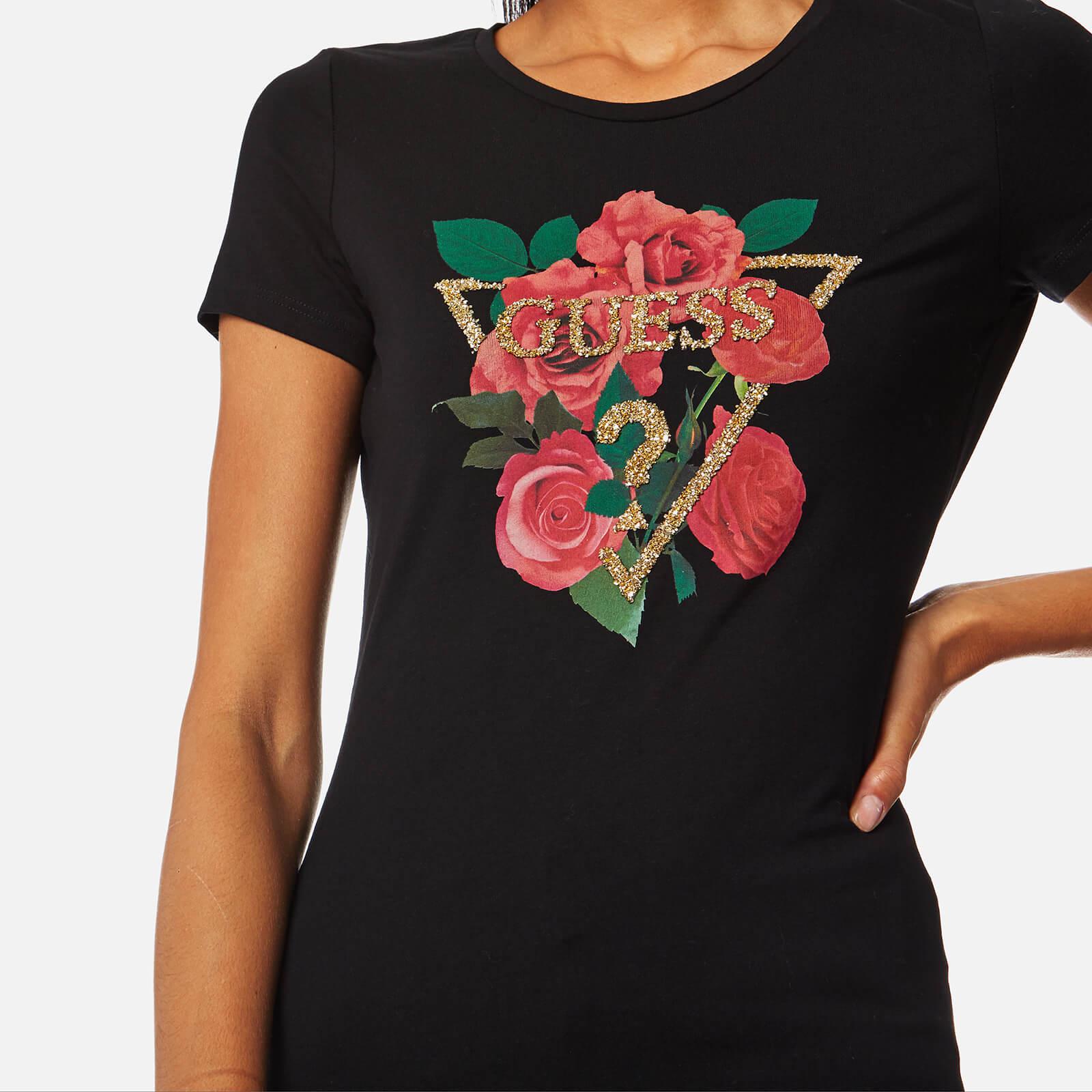guess rose t shirt