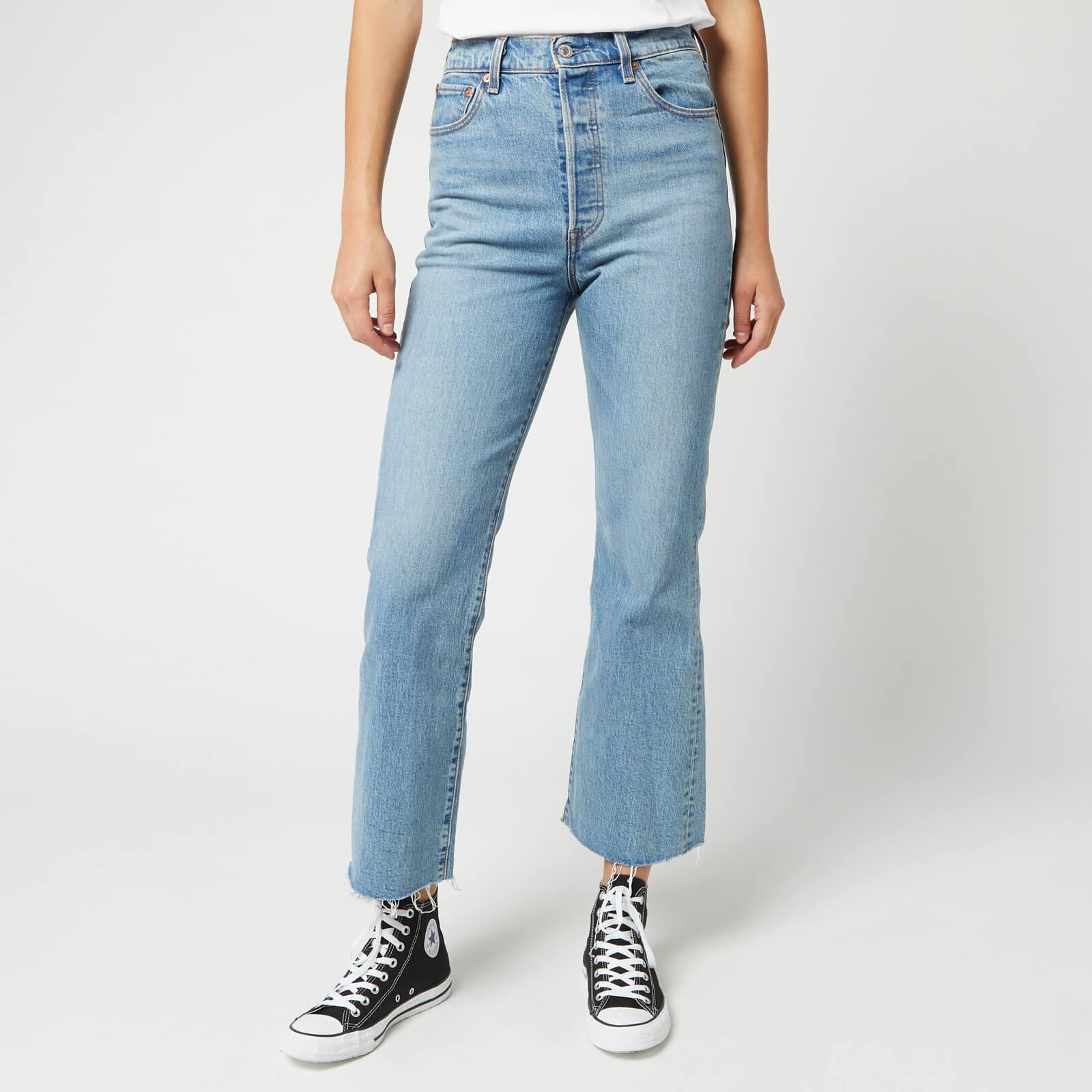 Levi's Denim Ribcage Crop Flare Jeans in Blue - Lyst