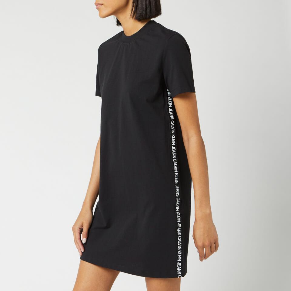 Calvin Klein Tape Logo T-shirt Dress in Black | Lyst