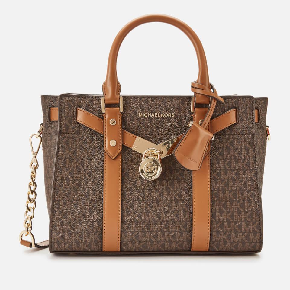 MICHAEL Michael Kors Nouveau Hamilton Small Satchel Bag in Brown - Lyst