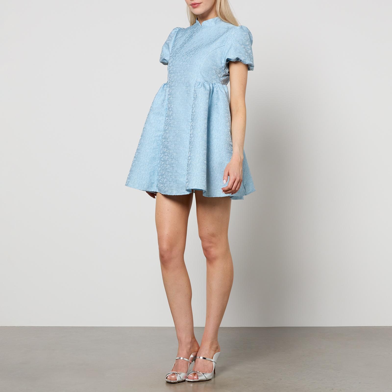 Sister Jane Nara Floral-Jacquard Mini Dress in Blue | Lyst