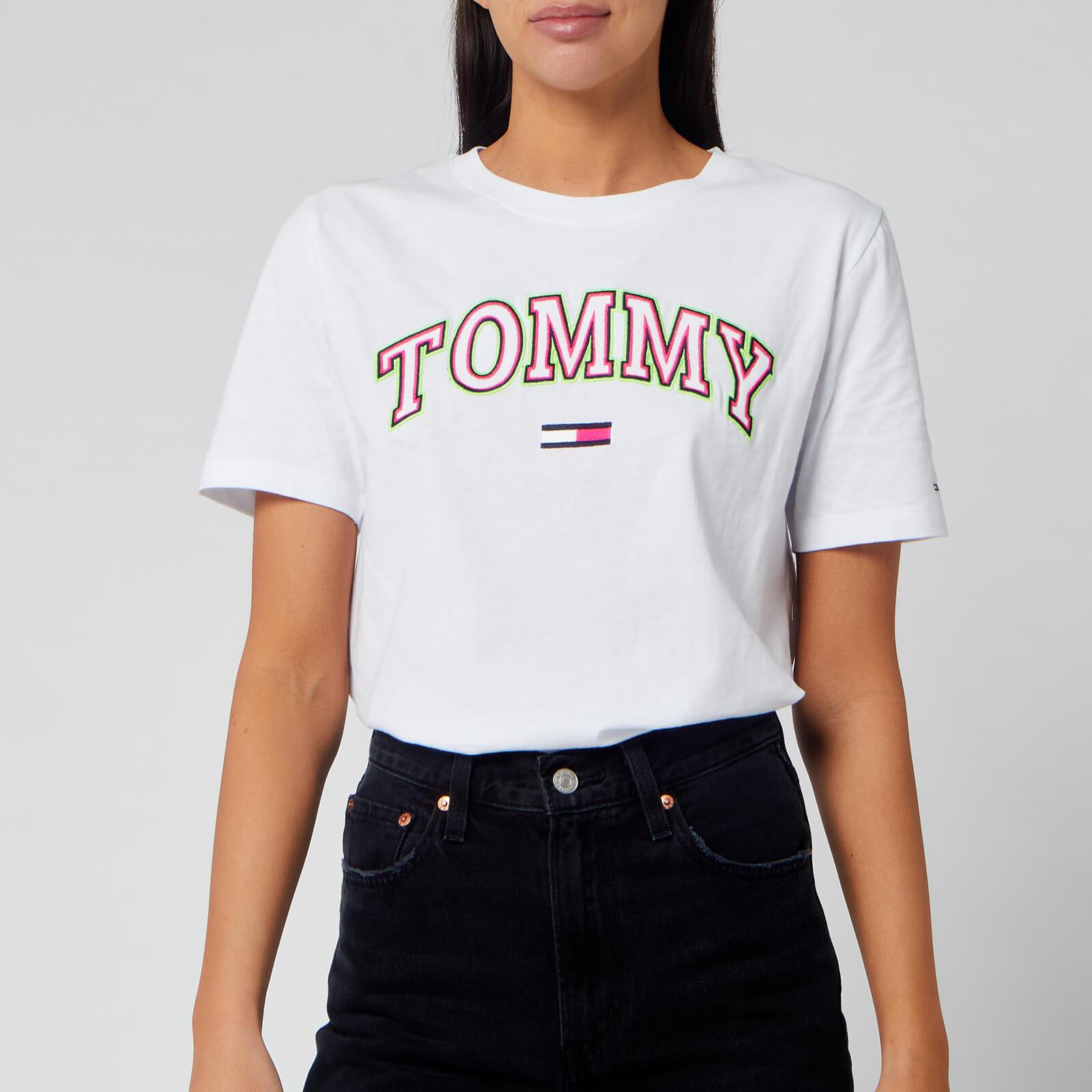 Tommy Hilfiger Denim Neon Collegiate T-shirt, Text-print Pattern in White -  Lyst