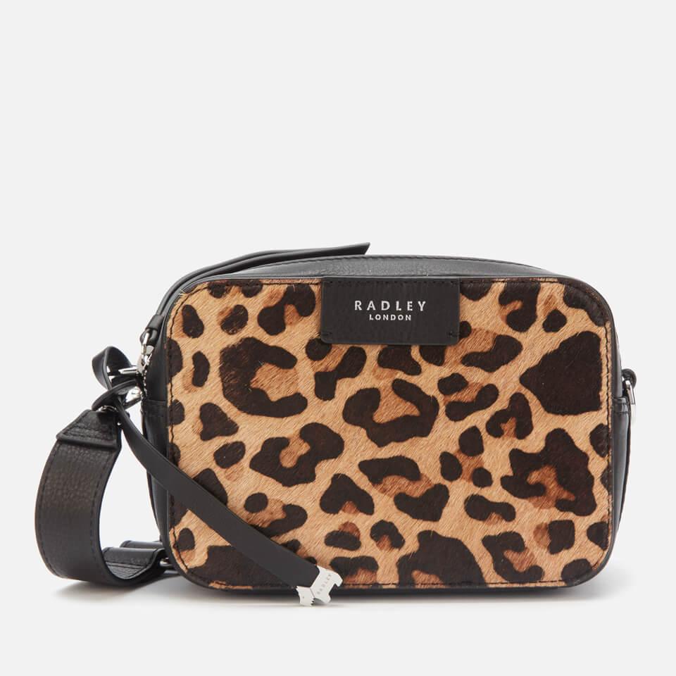 Radley Leather Alba Place Faux Leopard Small Cross Body Bag Zip Around ...
