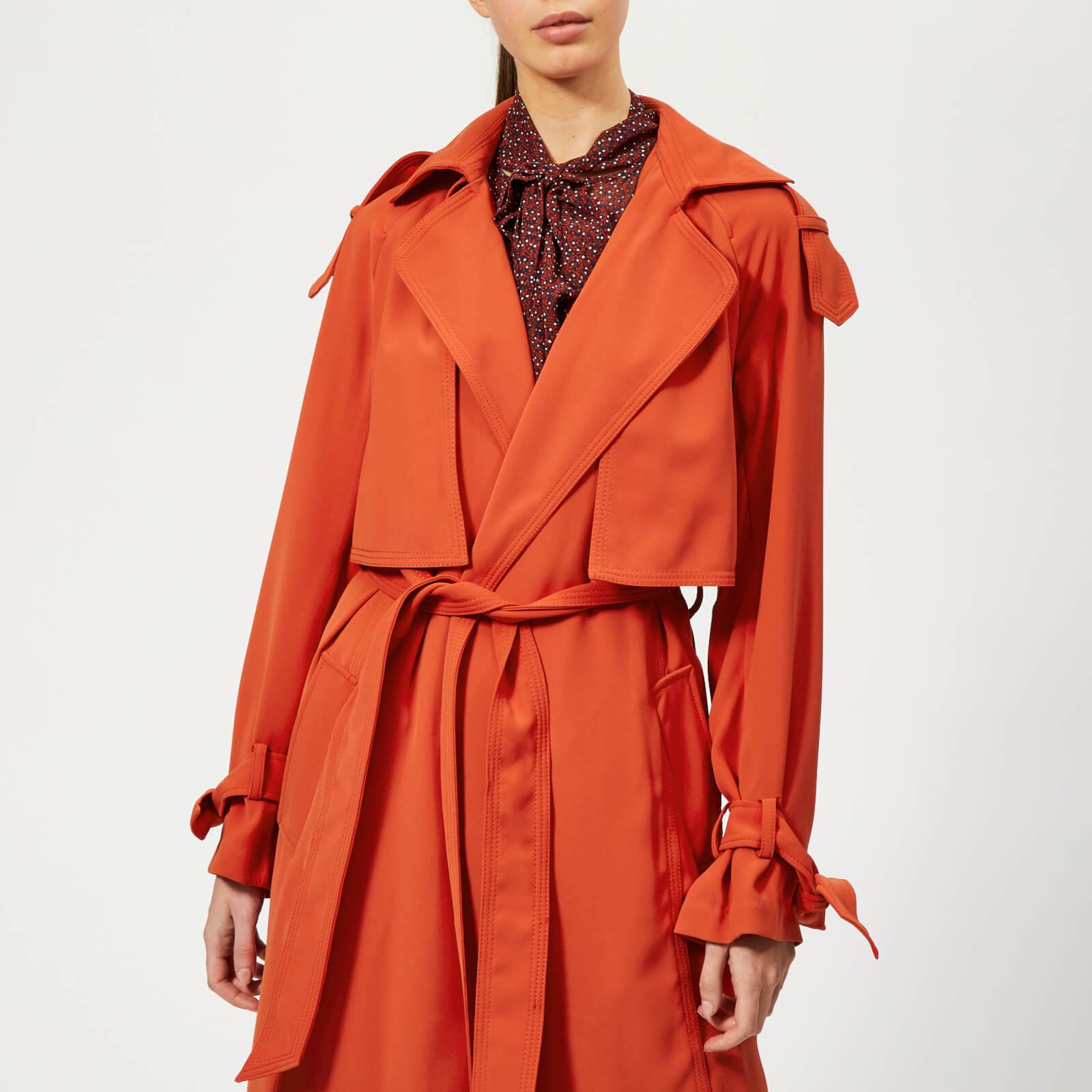 MICHAEL Michael Kors Drapey Trench Coat in Orange Lyst