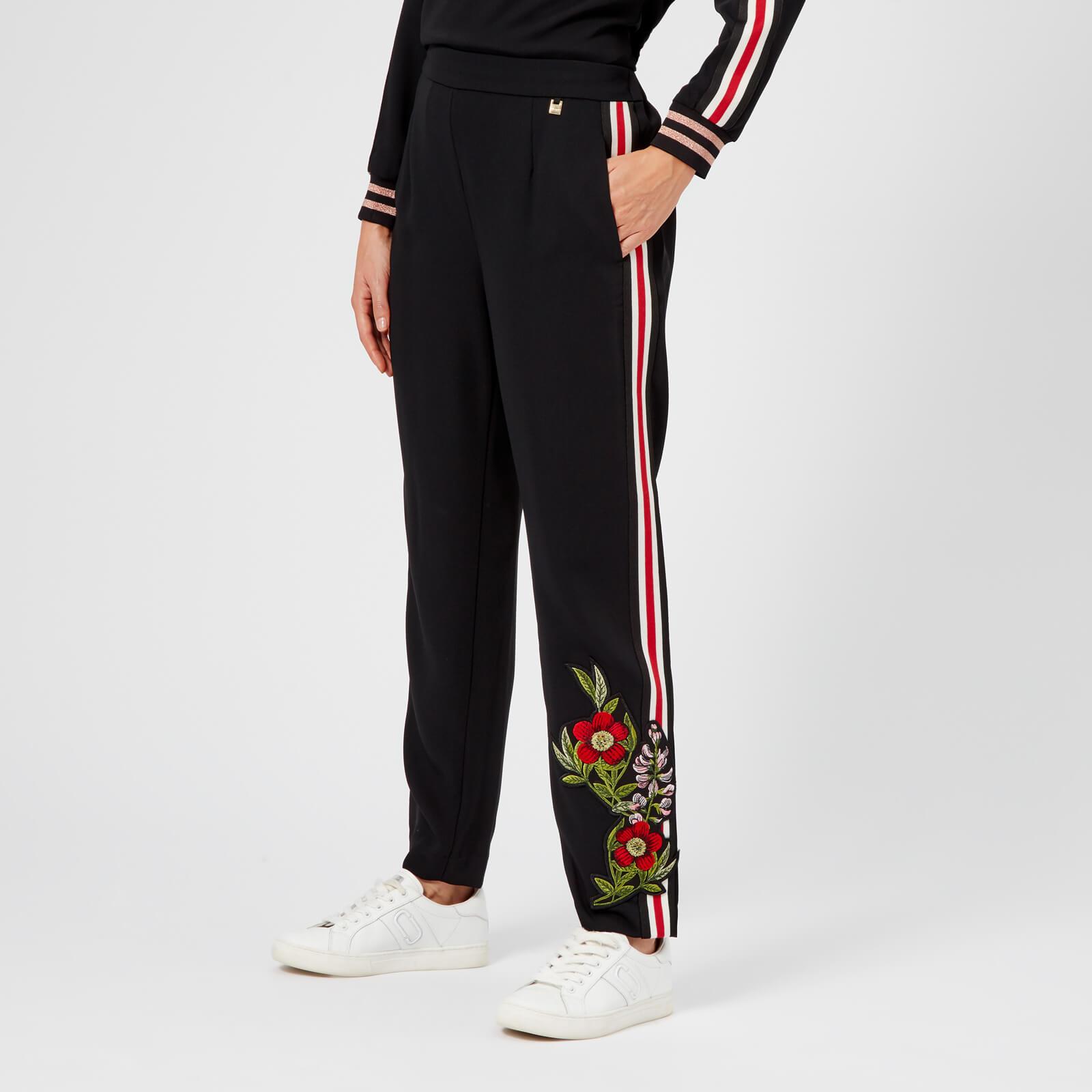Ted Baker Synthetic Madlyne Floral Detailing Trousers in Black - Lyst