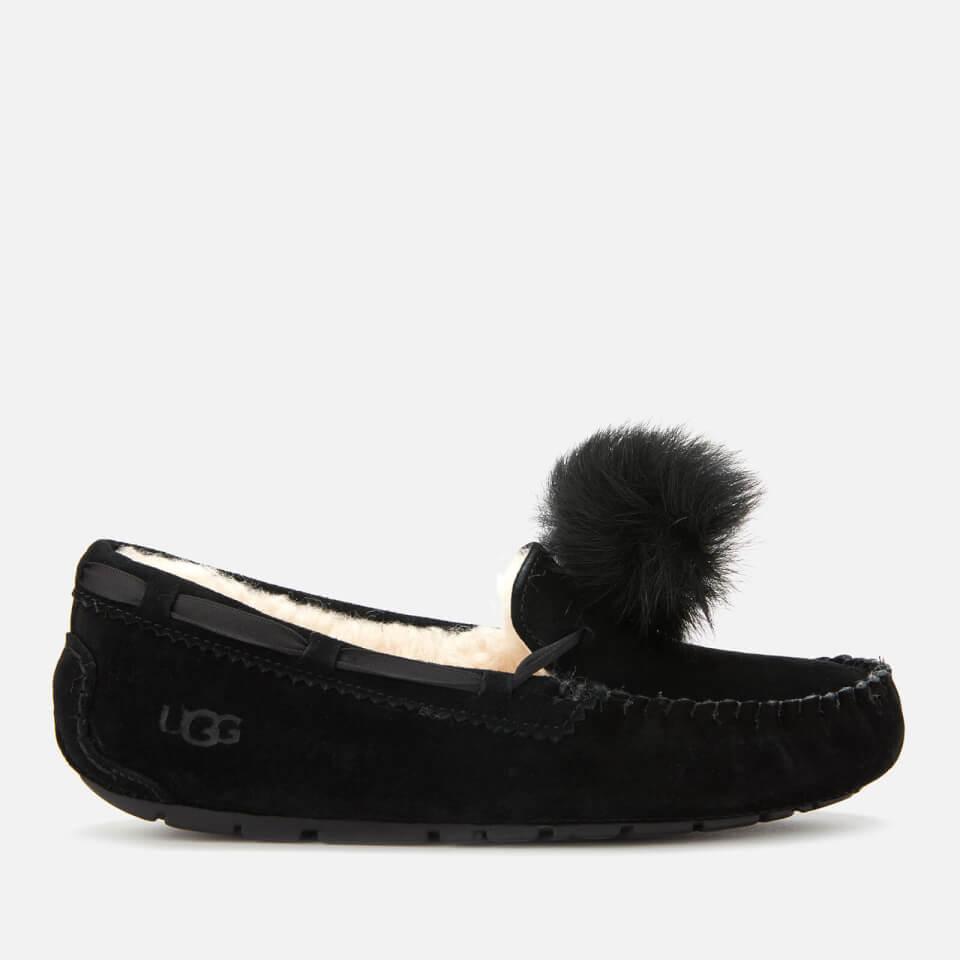 ugg pom pom slippers black