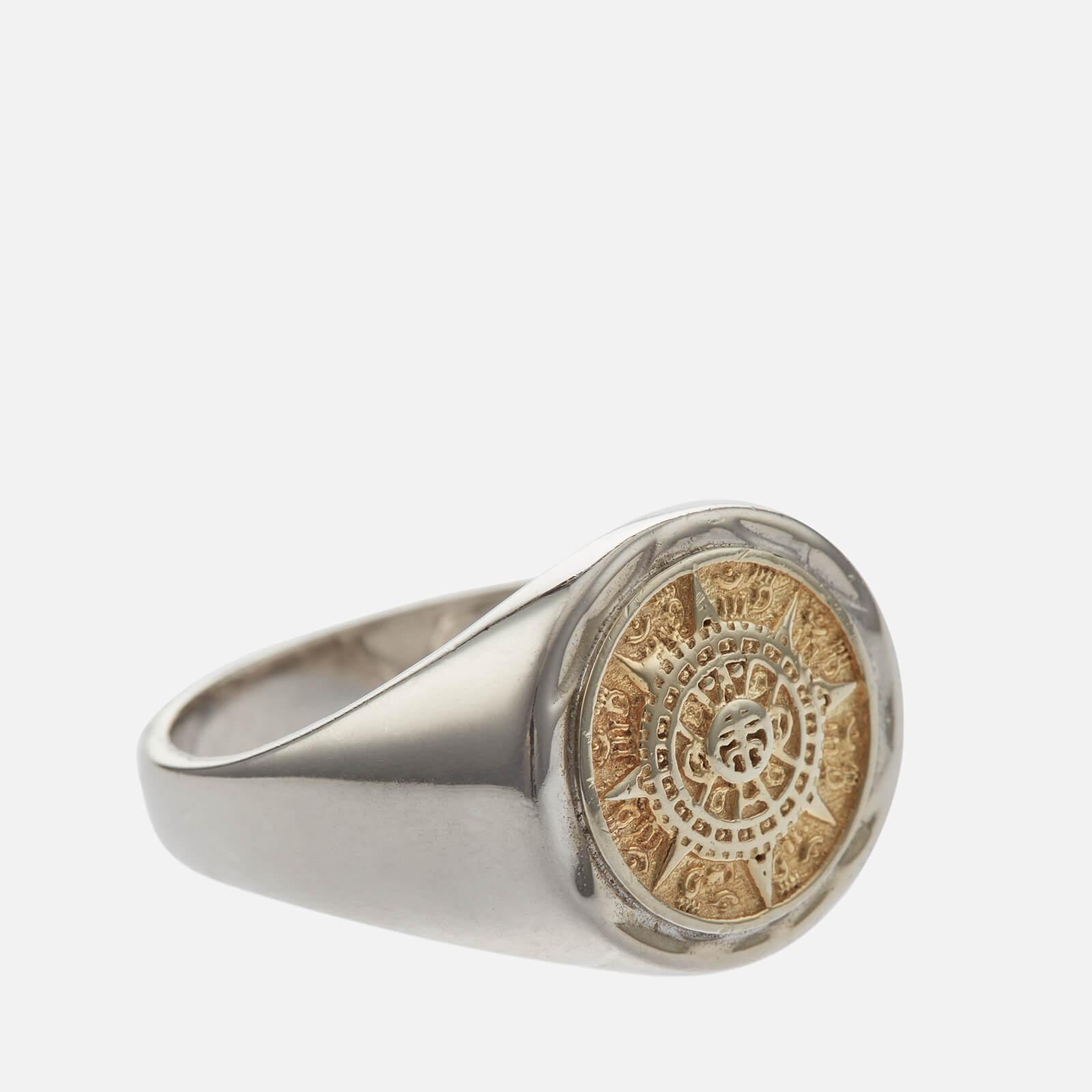 Serge Denimes Compass Gold-tone Sterling Silver Signet Ring in