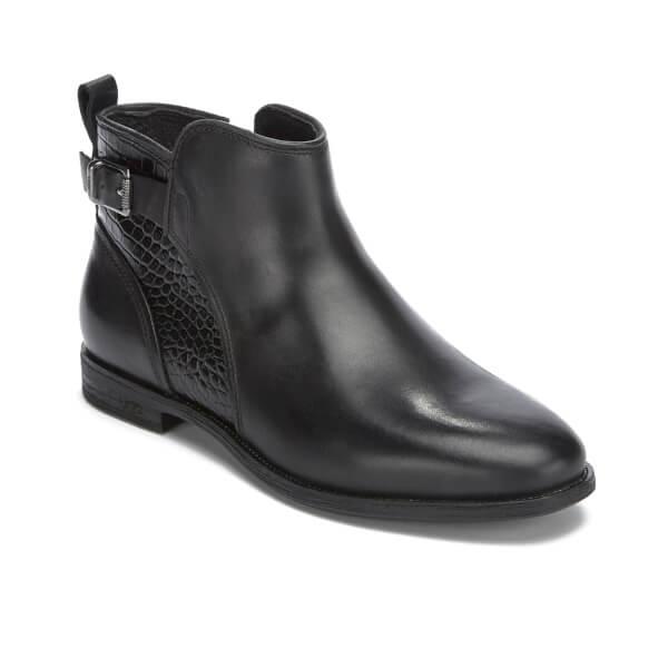 UGG Demi Croc Leather Flat Ankle Boots in Black | Lyst