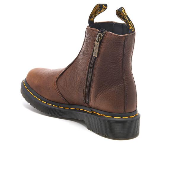 Dr. Martens Leather Women's 2976 Chelsea Boots With Zips in Brown - Lyst