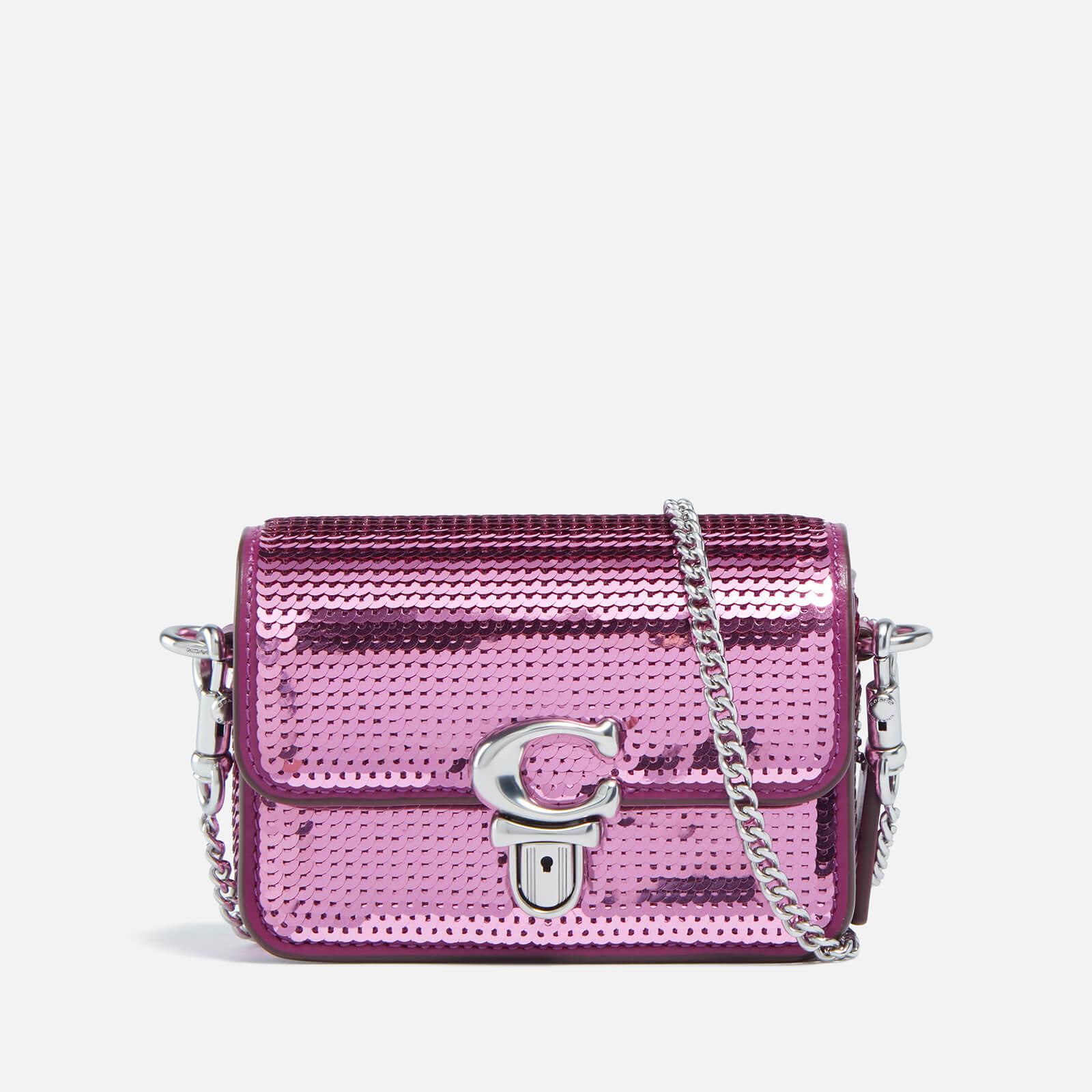 Pink and white coach purse sale
