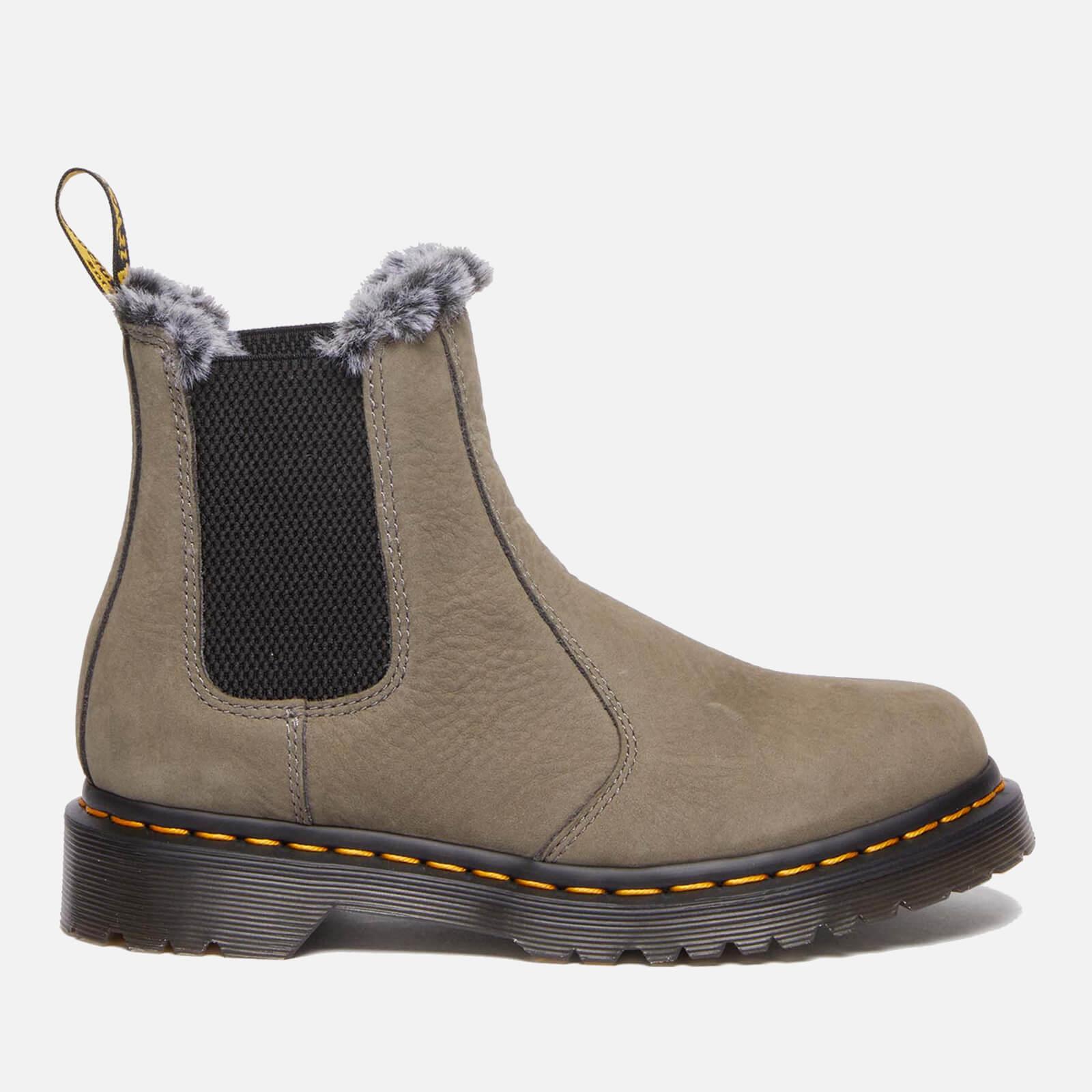 Dr. Martens 2976 Leonore Milled Nubuck Fur Women s Boots in Brown