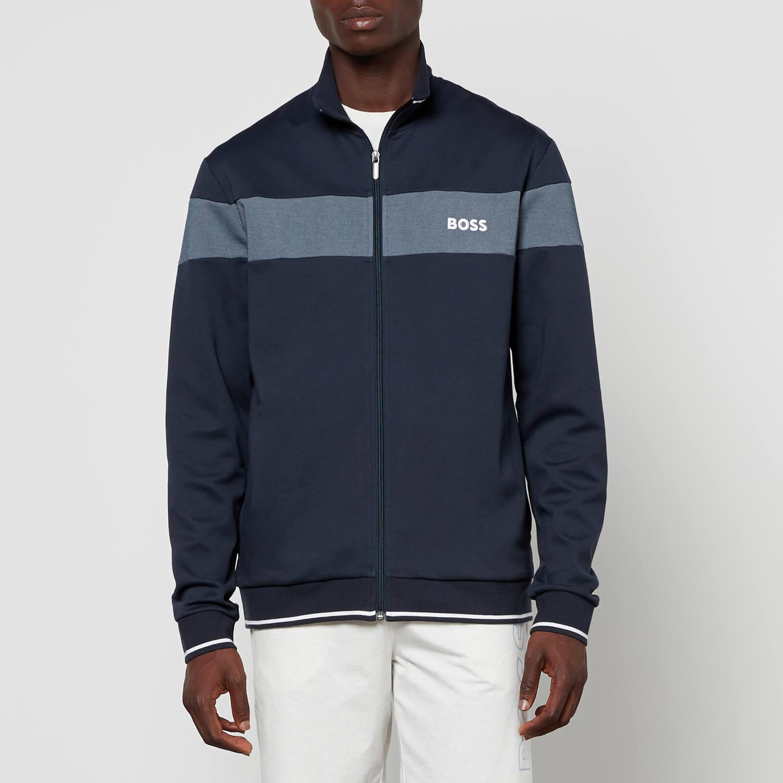 HUGO BOSS Cotton-blend Jersey Tracksuit Jacket in Blue Men Lyst