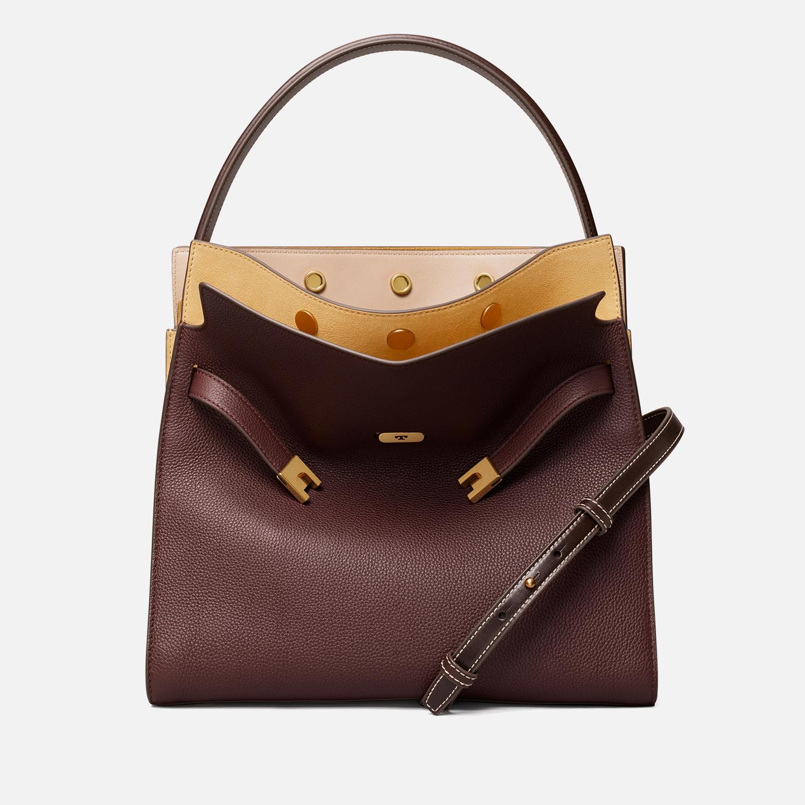 TORY BURCH MUD LEATHER DOUBLE LEE RADZIWILL HAND BAG TORY BURCH MUD LEATHER DOUBLE LEE RADZIWILL HAND BAG