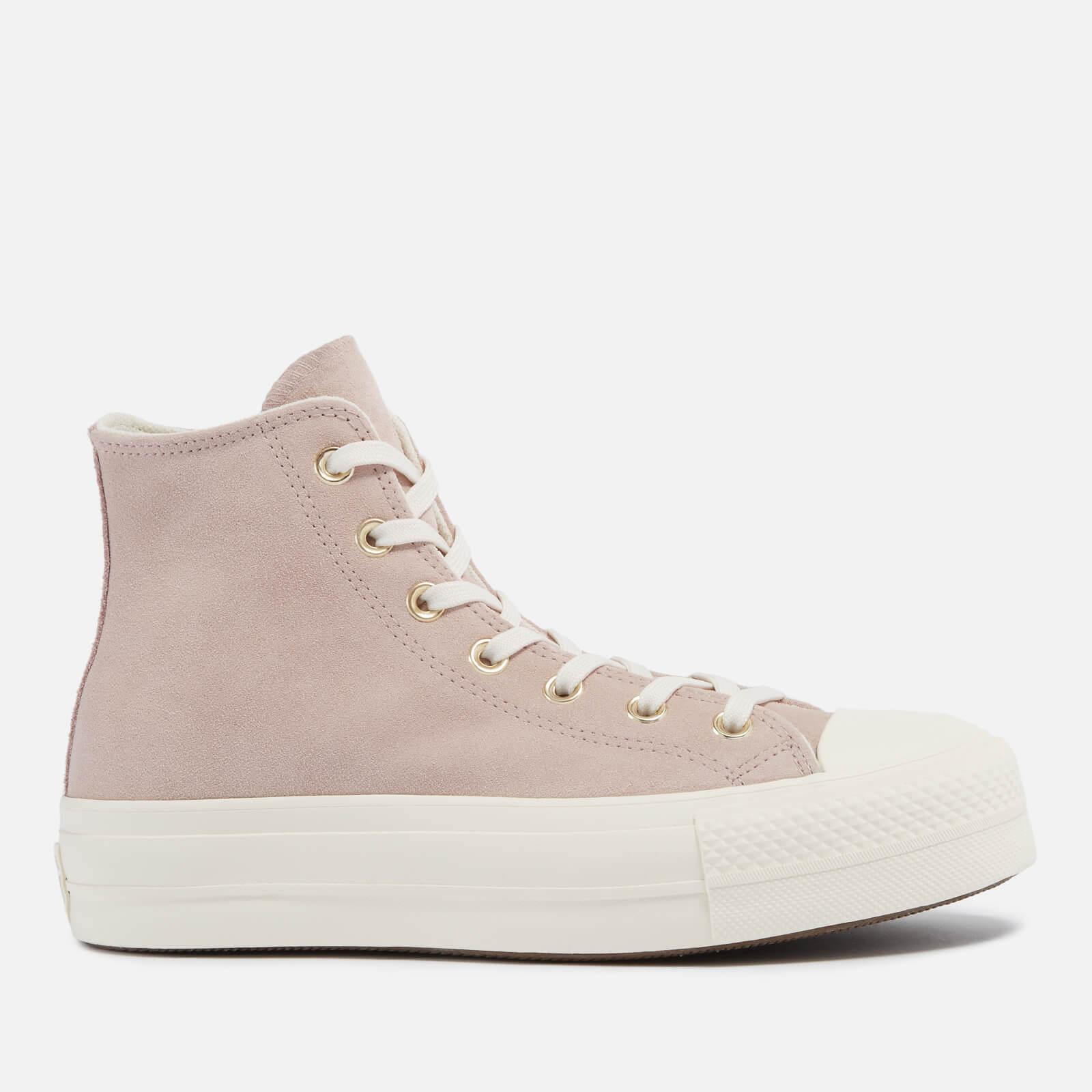 Converse Chuck Taylor All Star Lift Suede Hi-top Trainers in Natural | Lyst